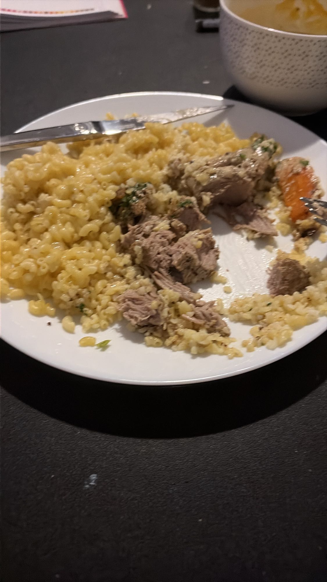 Pâtes au fromage et agneau