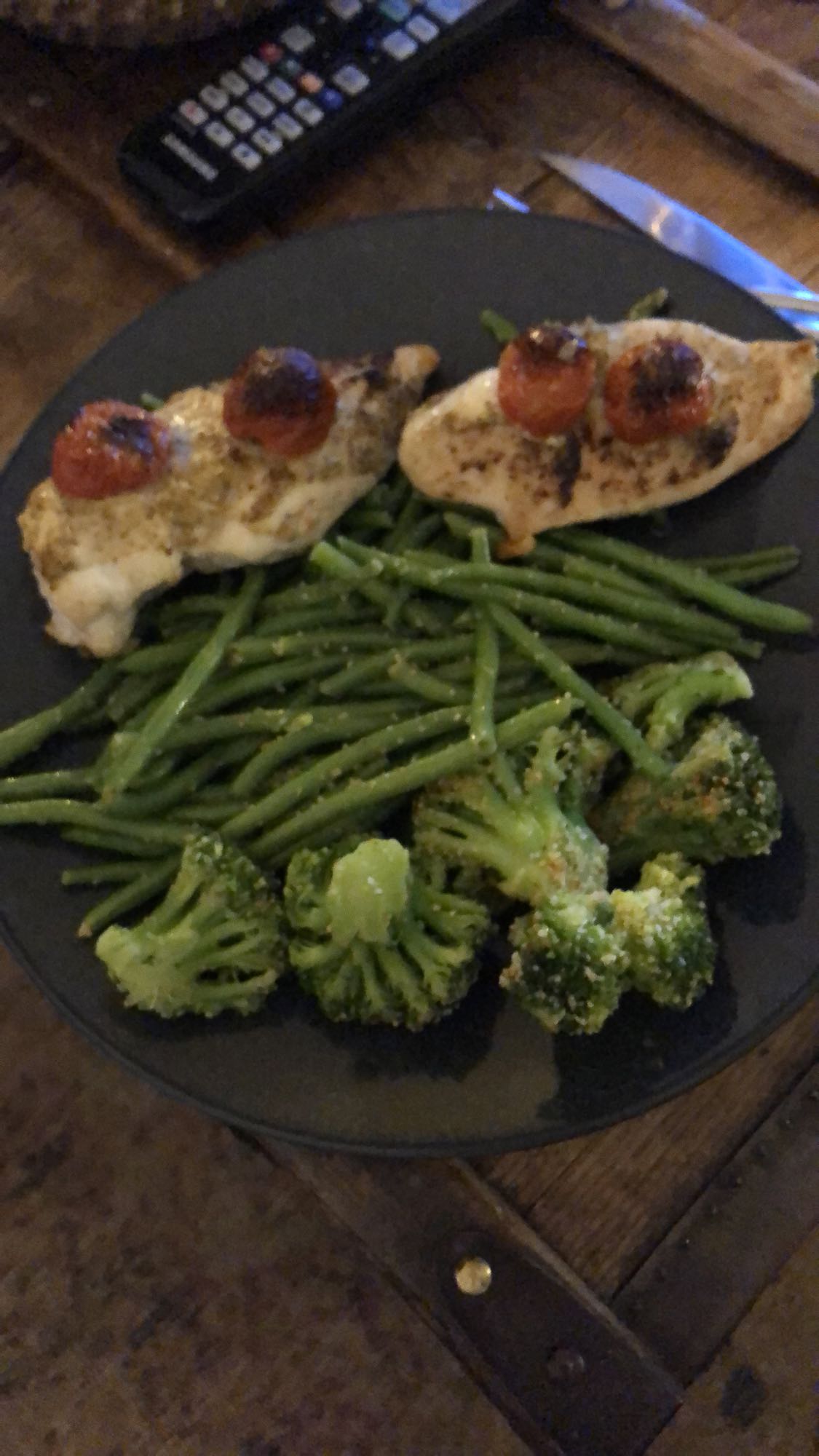 Poulet et légumes verts