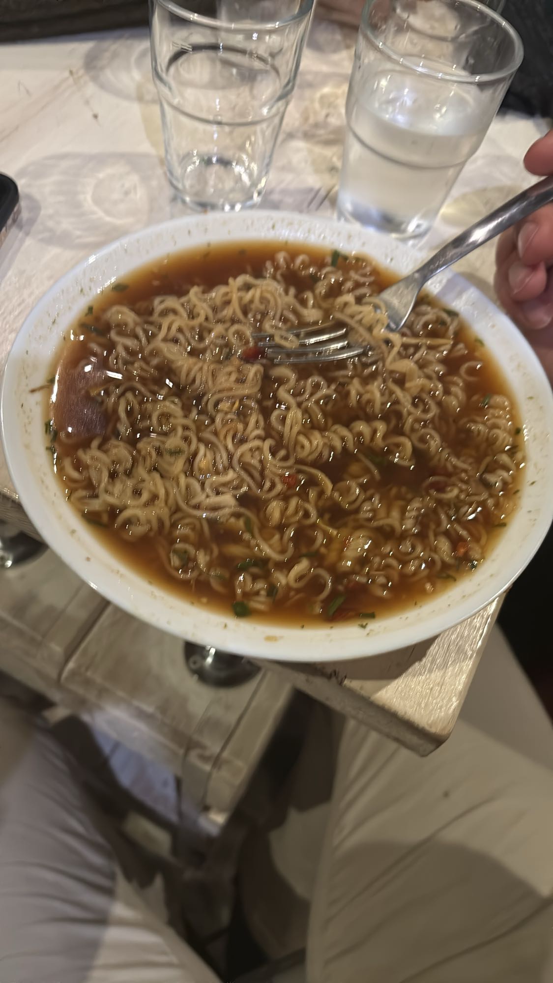 sopa de fideos instantánea