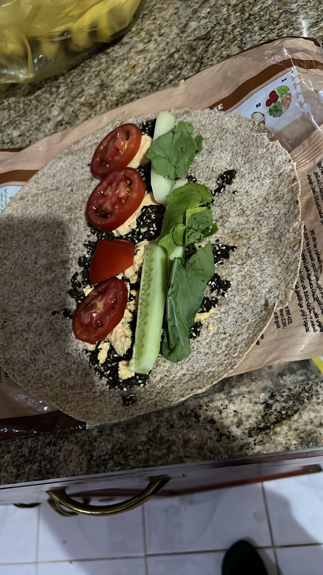 Lebanese Zaatar Veggie Wrap