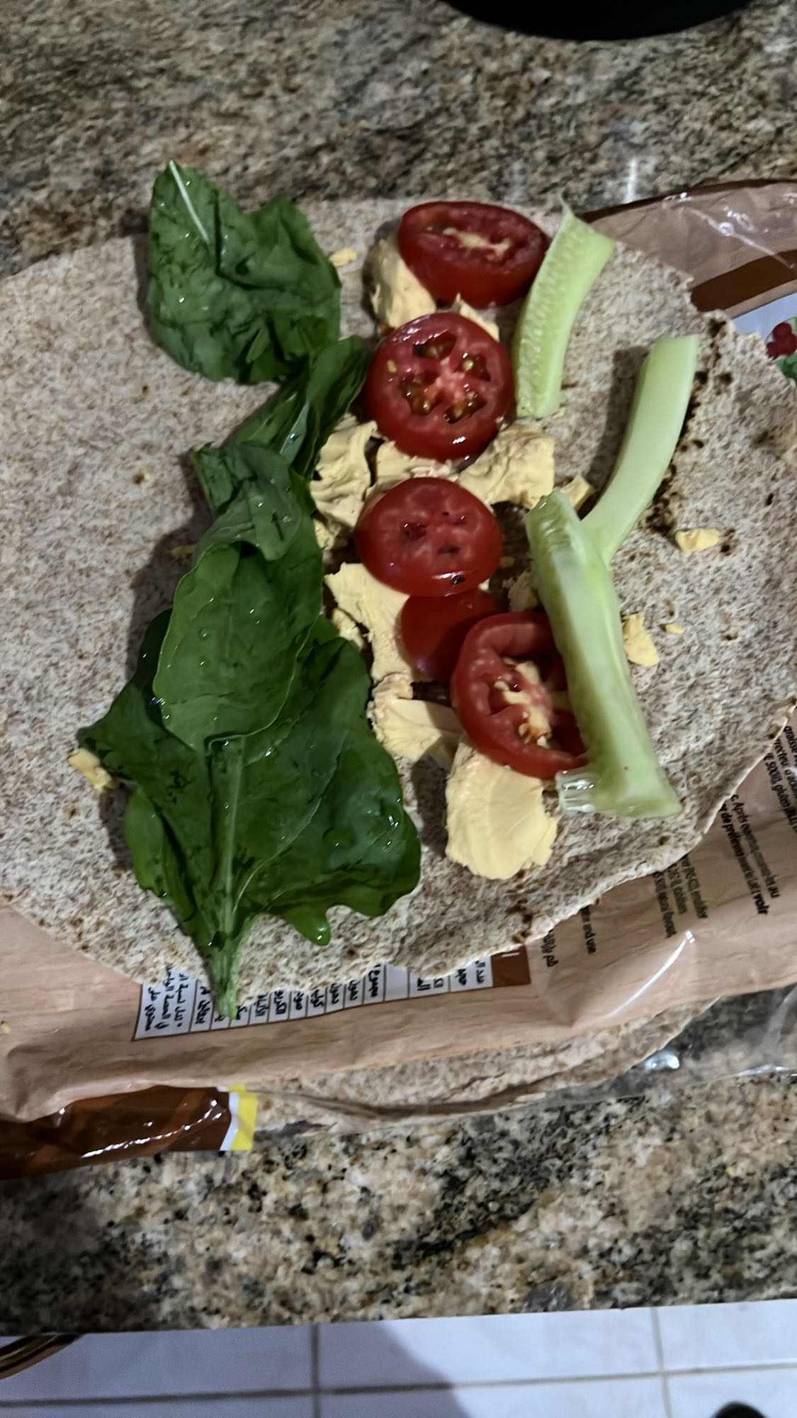 Cheddar Tomato Cucumber Watercress Wrap