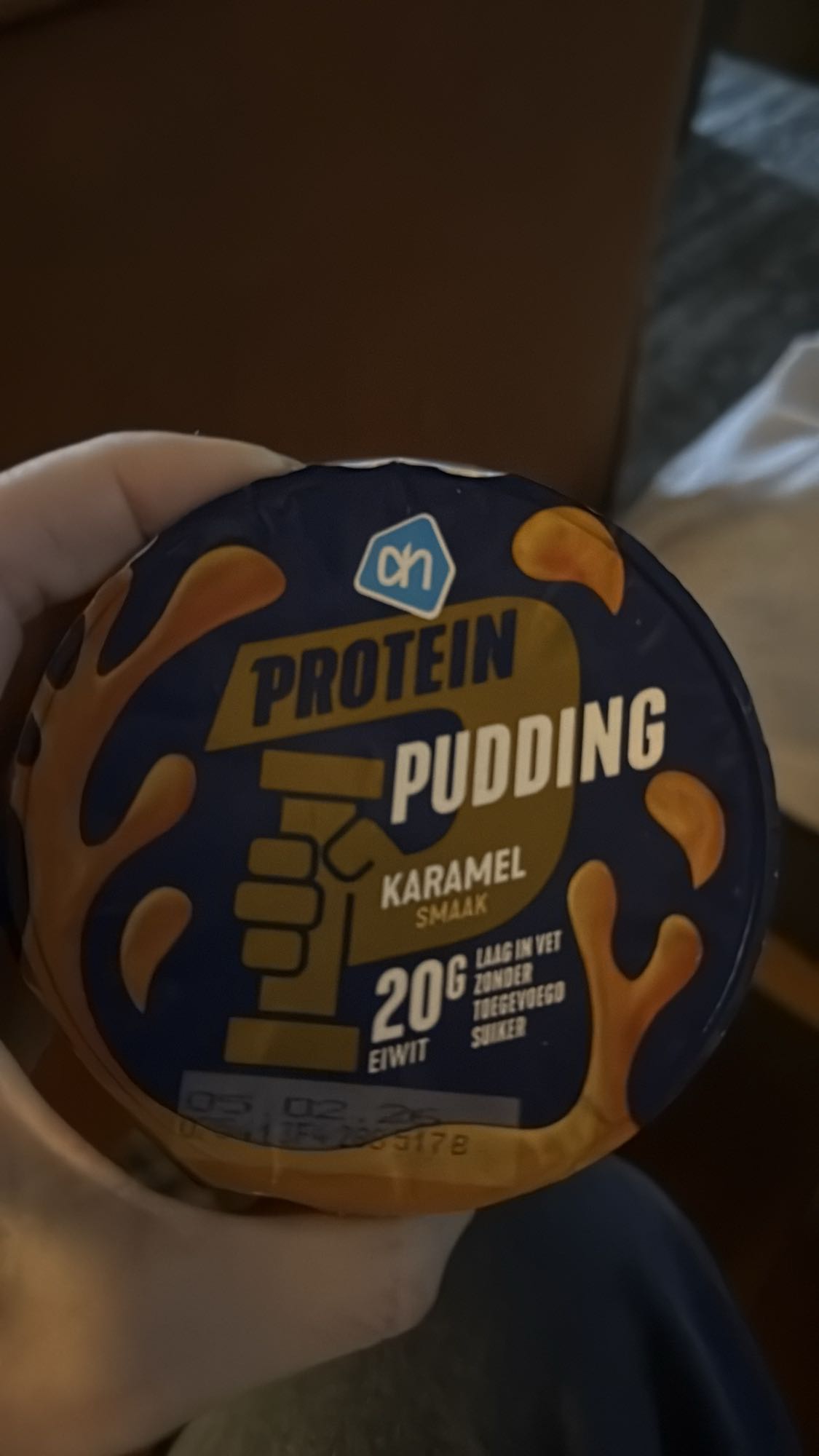 Karamel proteïne pudding