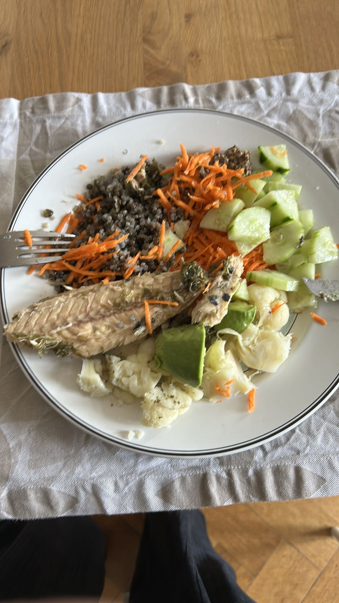 Assiette poisson et légumes
