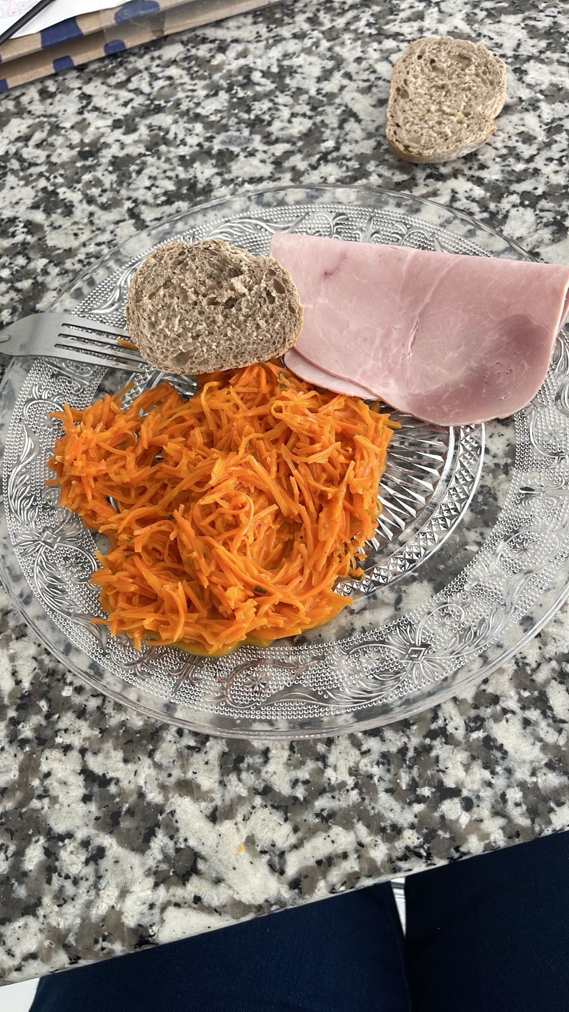 Carottes râpées et jambon
