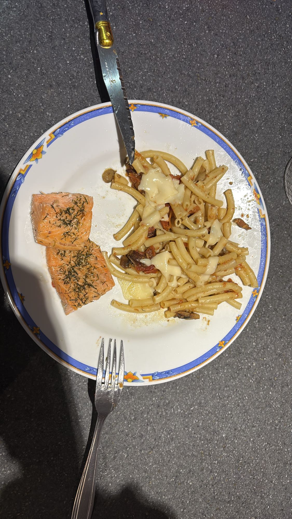 Saumon et pâtes fromage