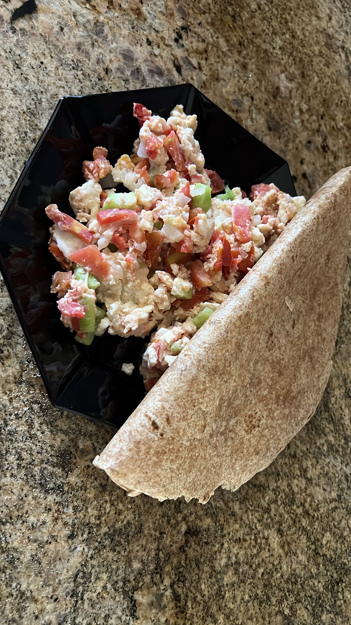 Egg white and veggie whole wheat wrap