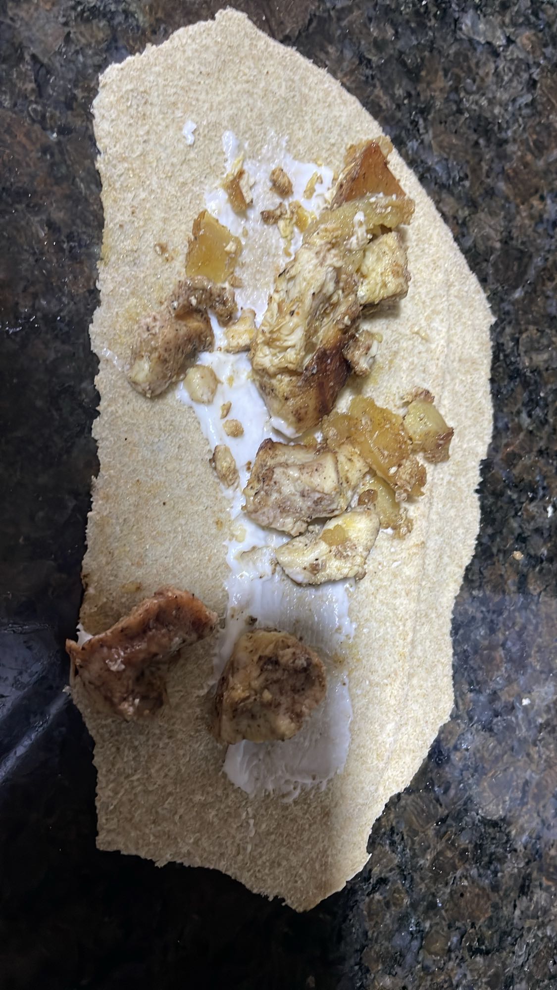 Chicken wrap on flatbread