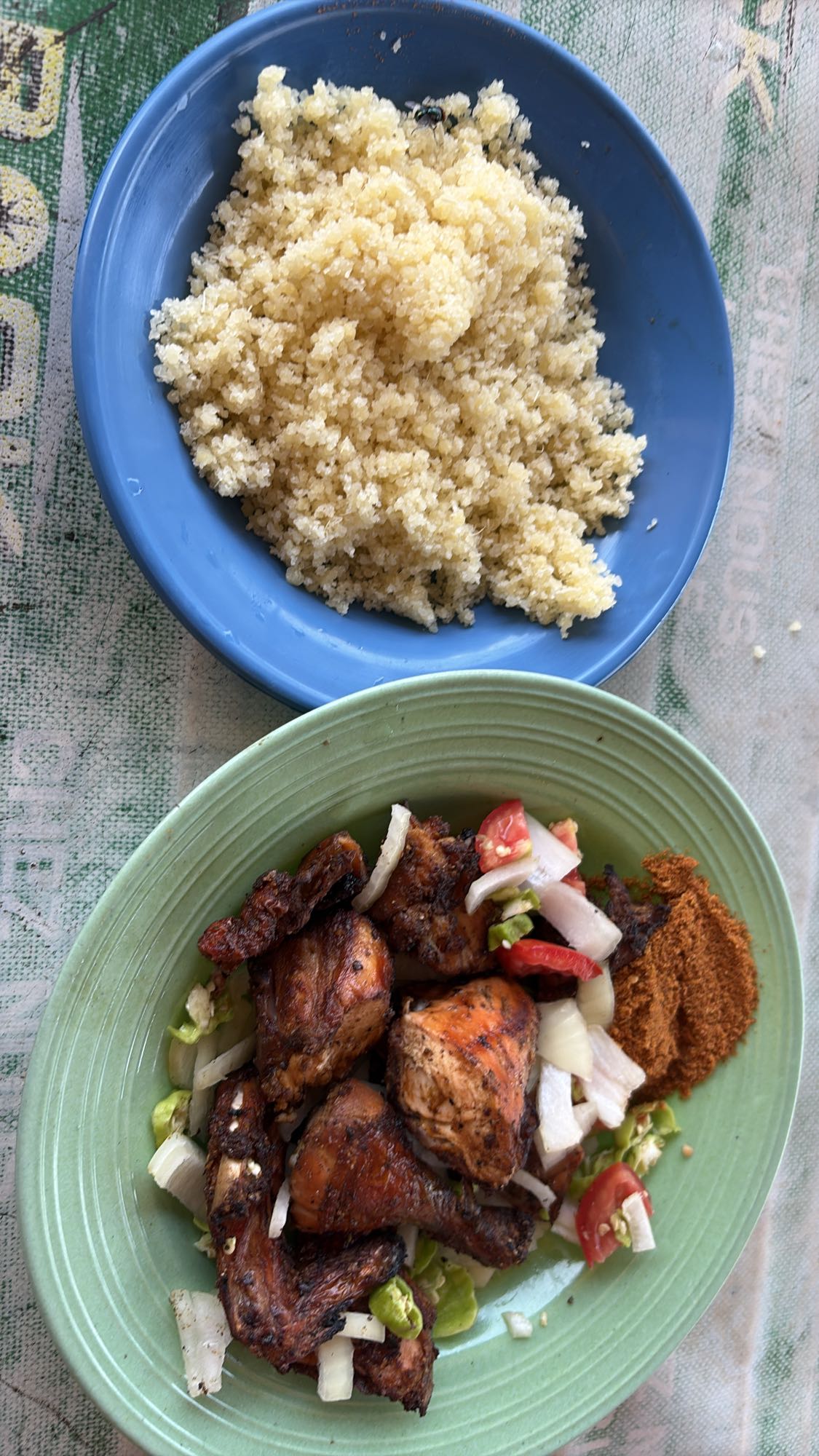 Poulet grillé et couscous