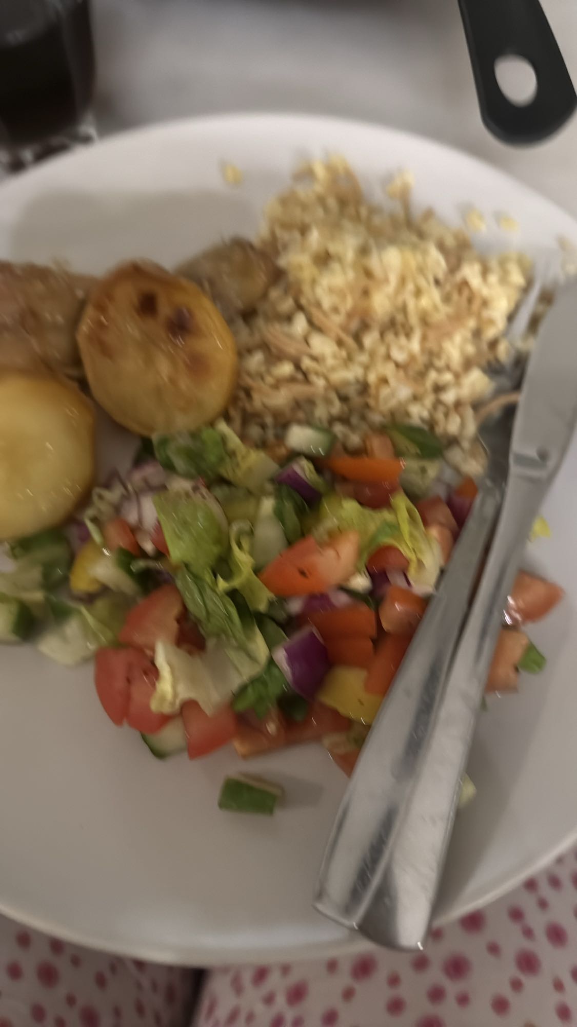 Kyckling med ris och sallad