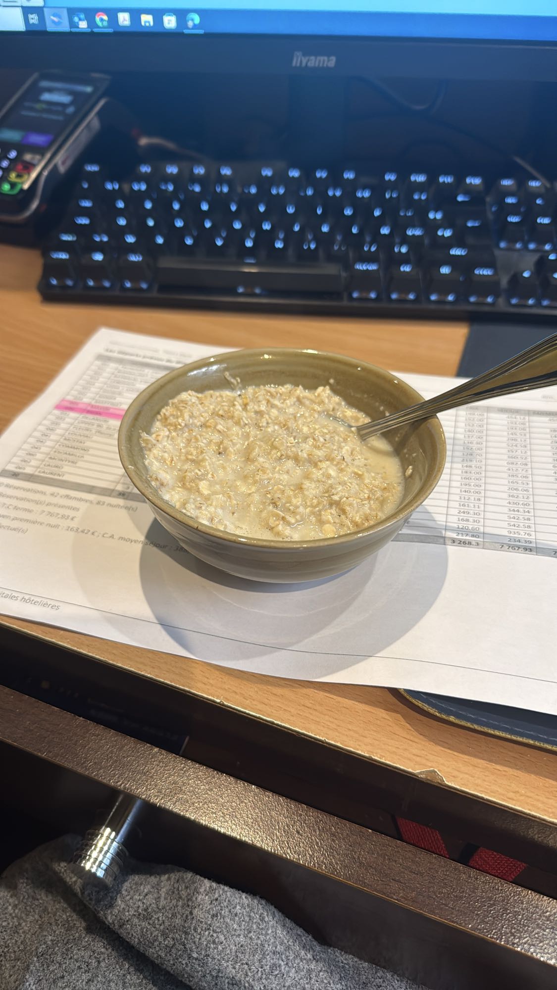 flocons d'avoine au lait