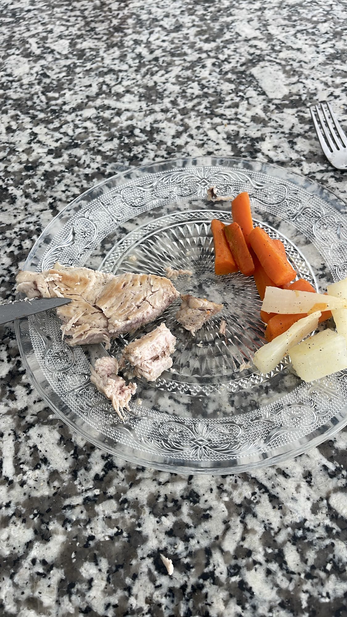 Poulet, carottes, navets