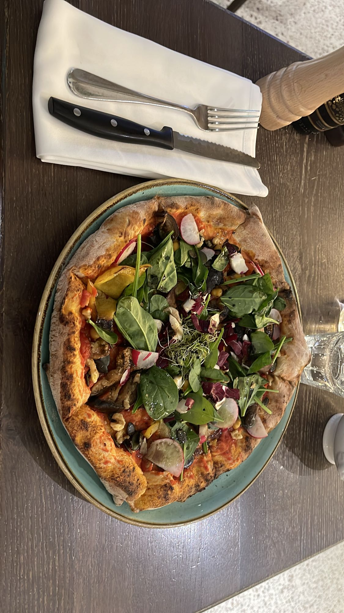 Veggie Pizza with Greens