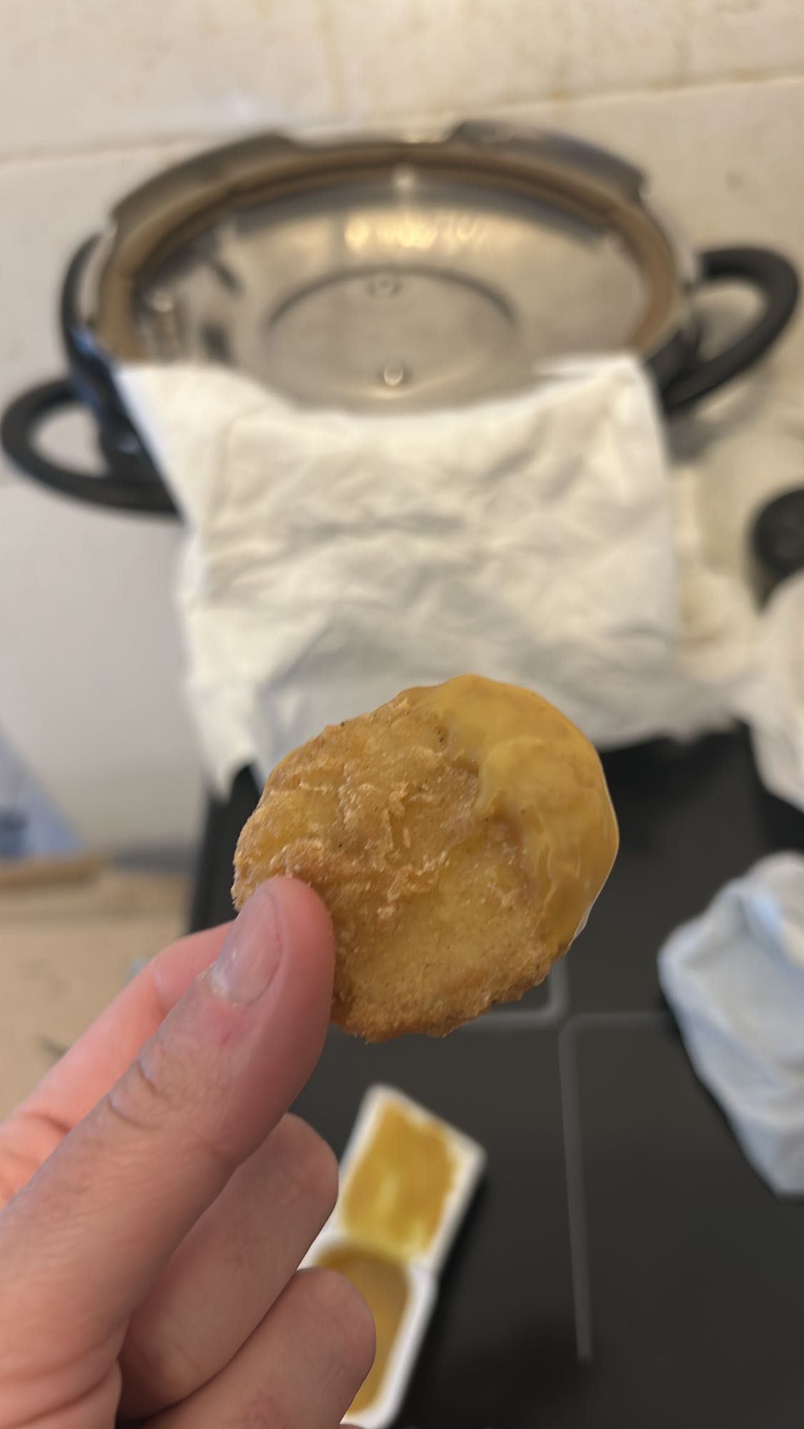 Nugget avec sauce moutarde