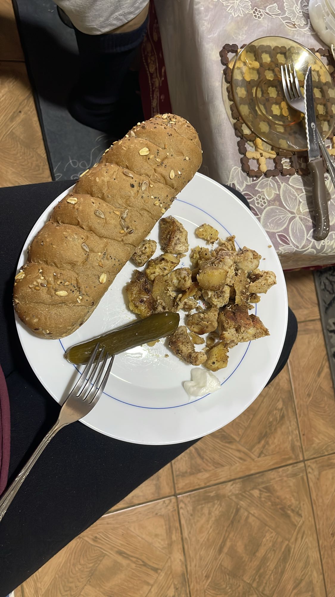 Chicken and Bread Plate
