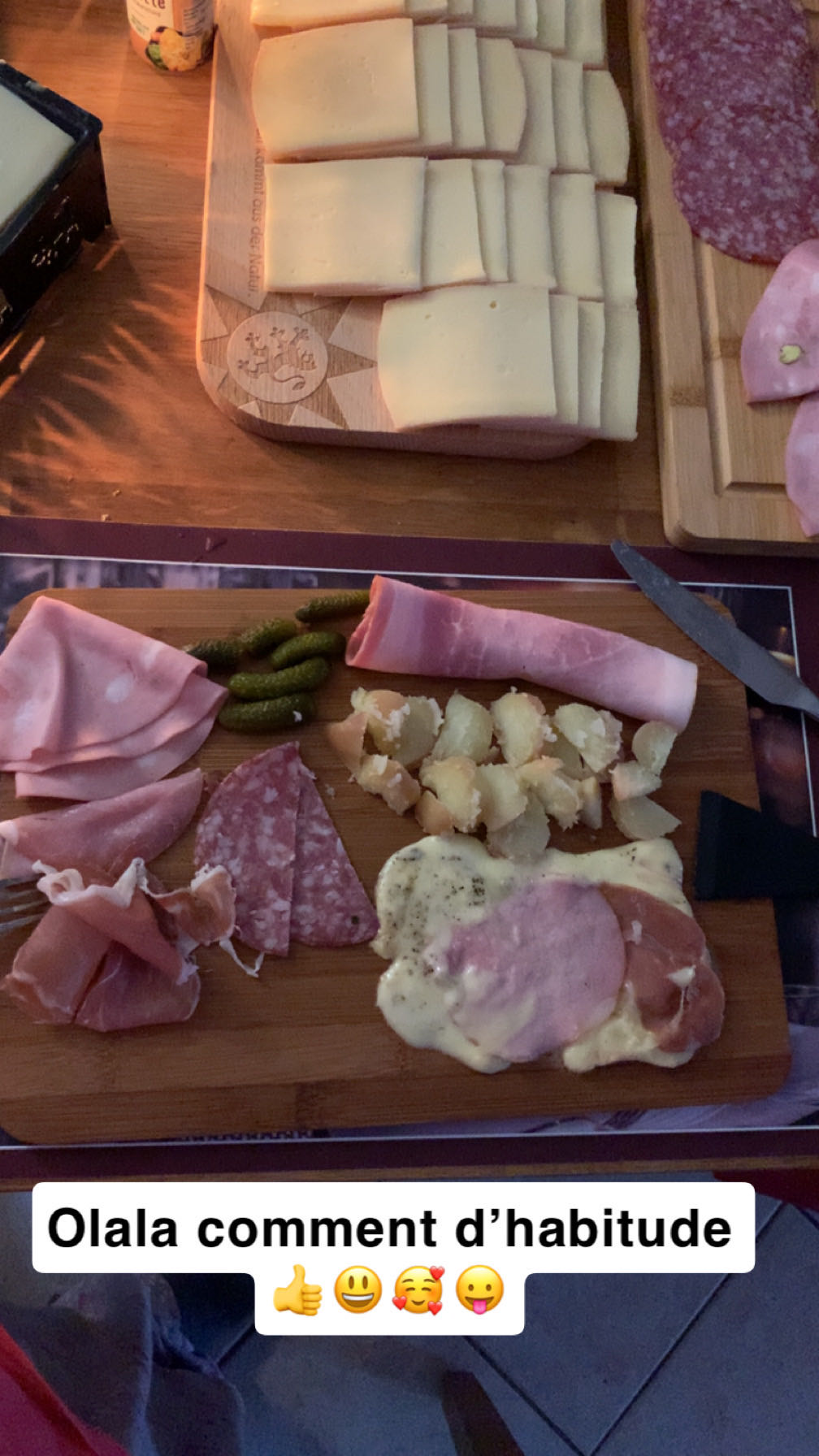 Assiette raclette charcuterie