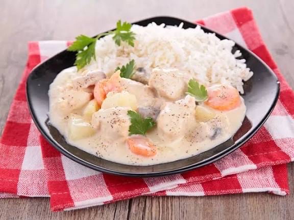 Blanquette de poulet et riz