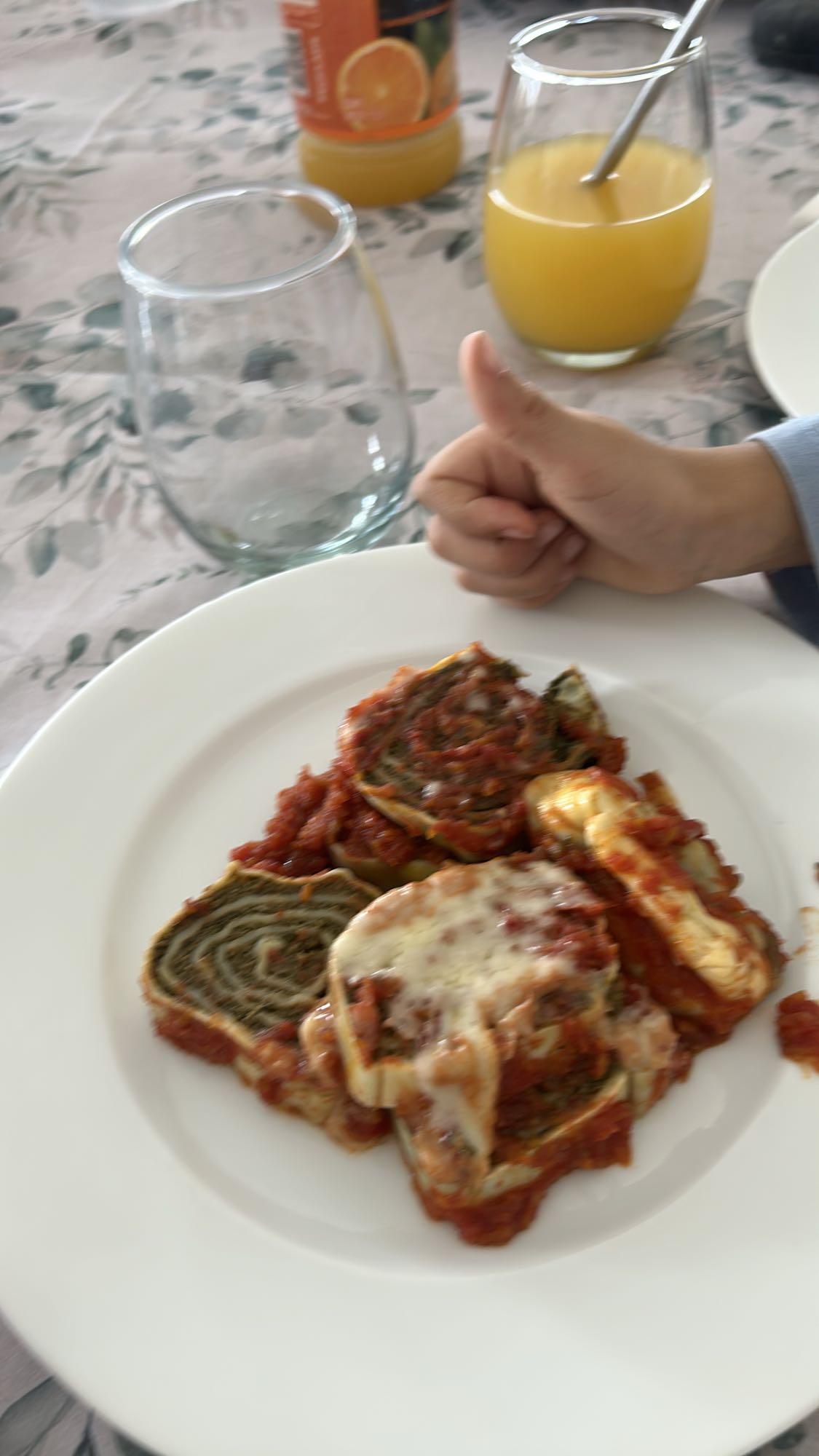 canelones de espinaca y queso