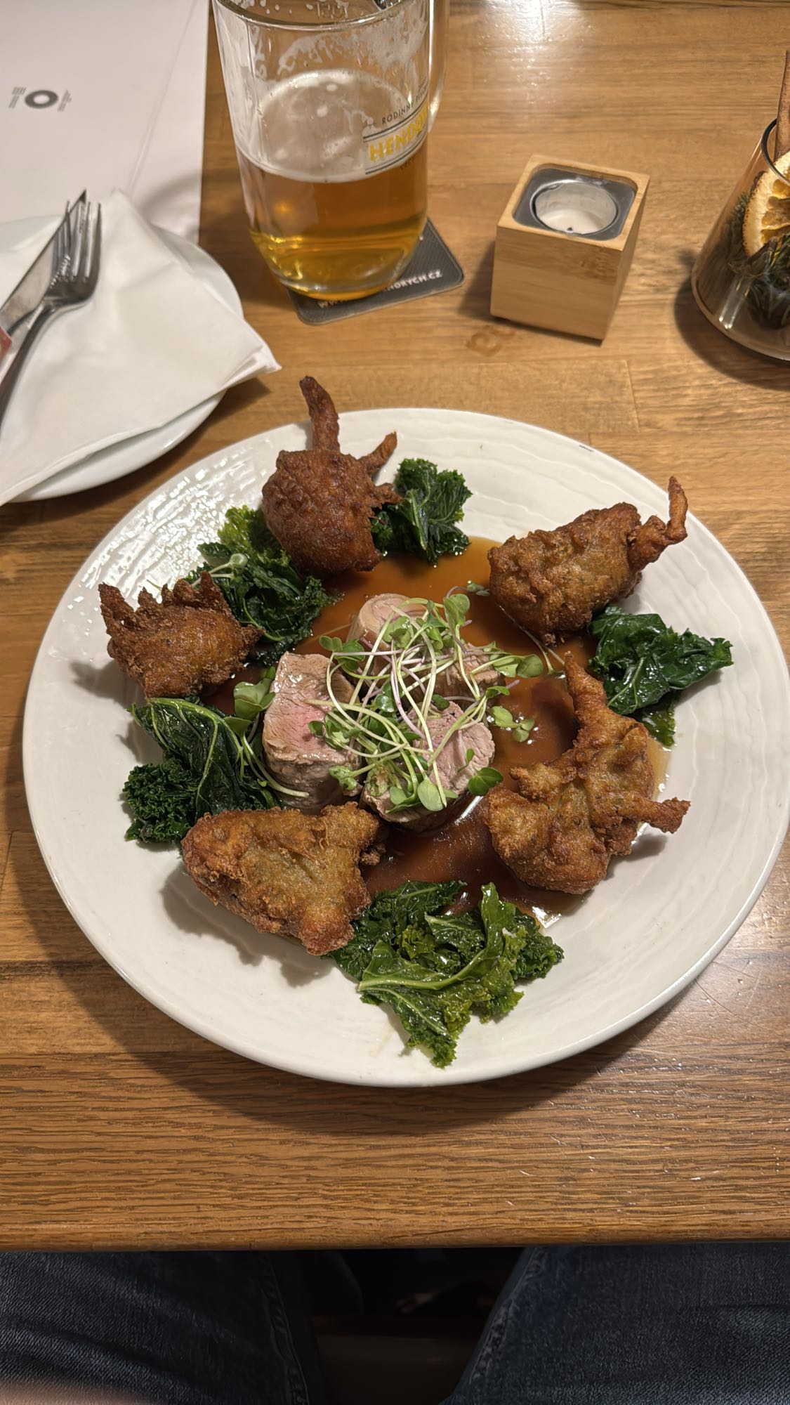 Fried Veg & Lamb Plate