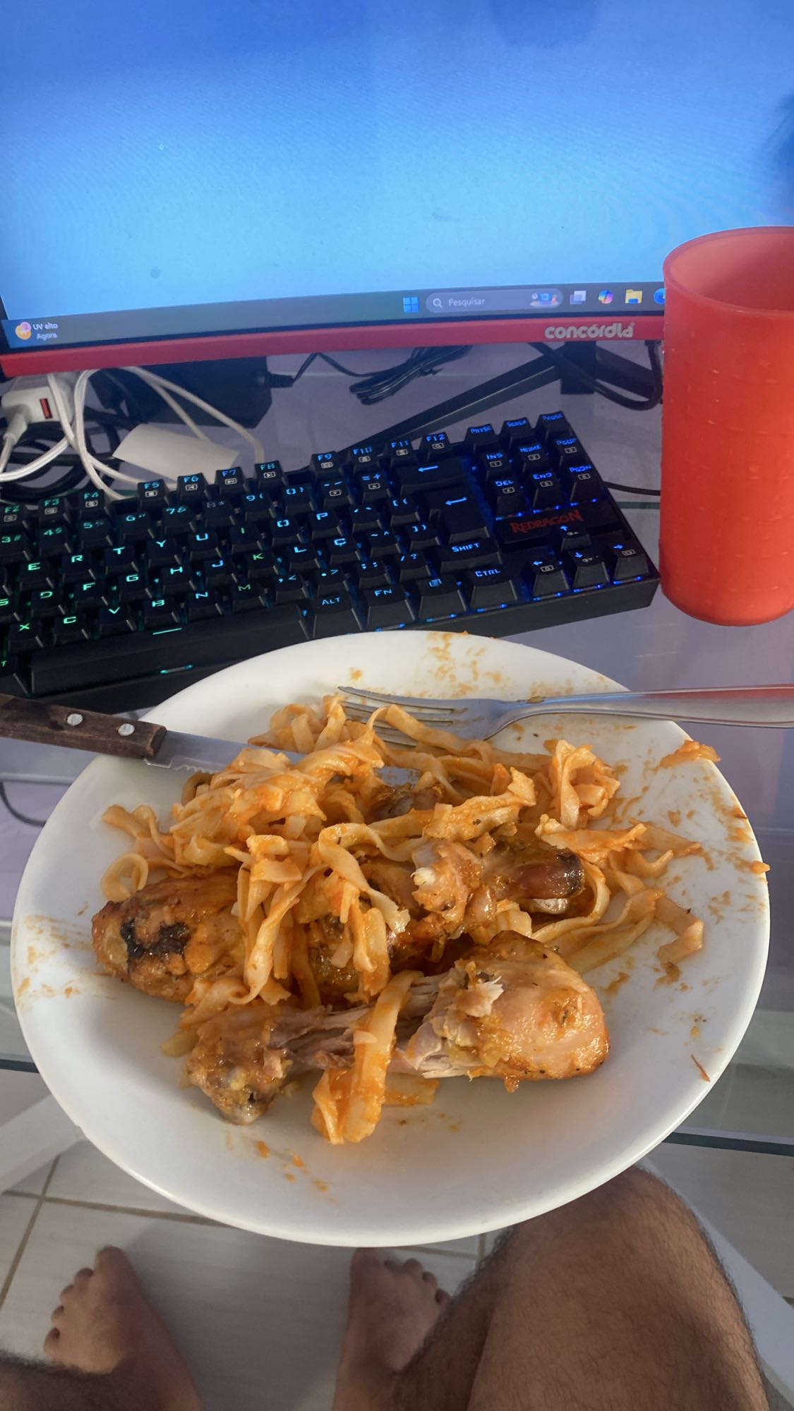 Macarrão com frango