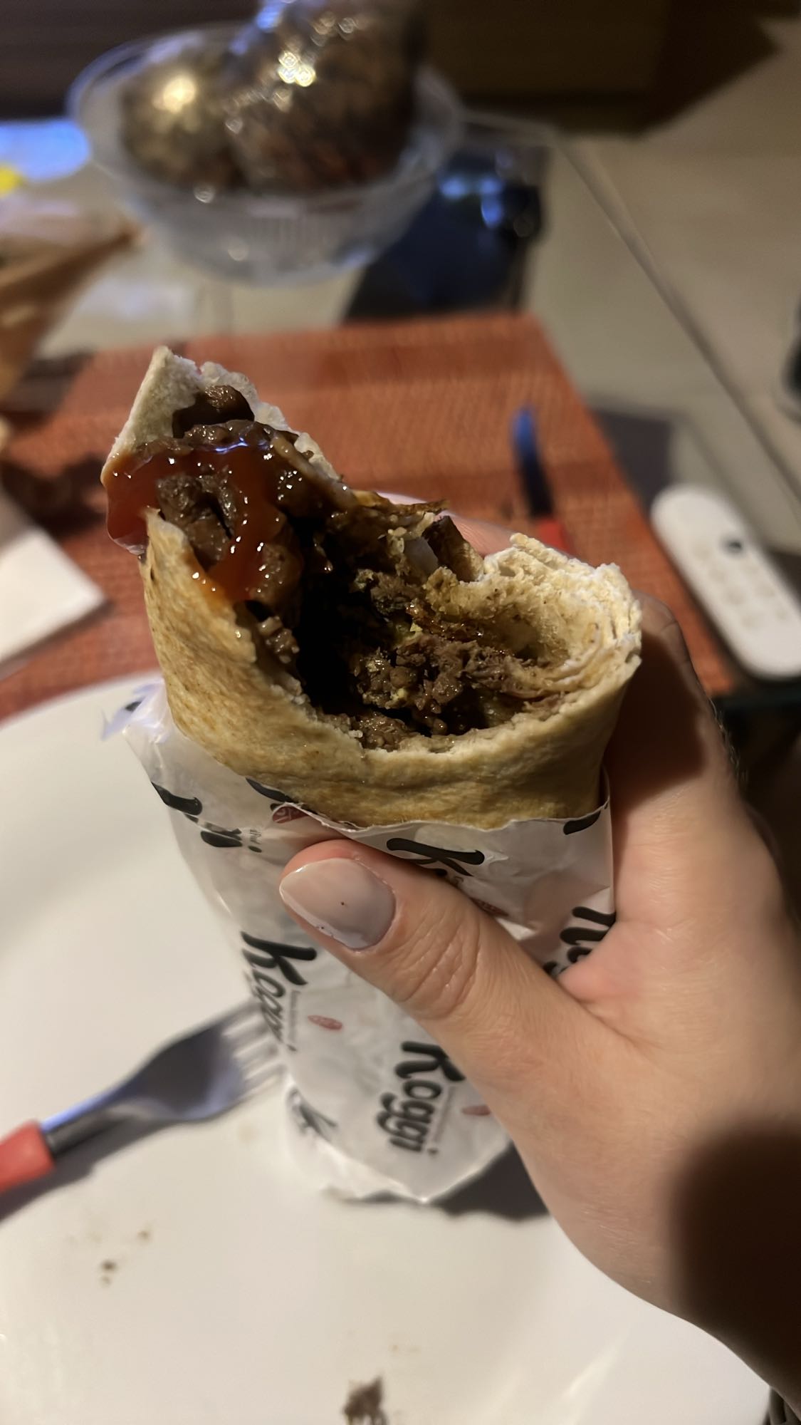 Beef Wrap with Ketchup