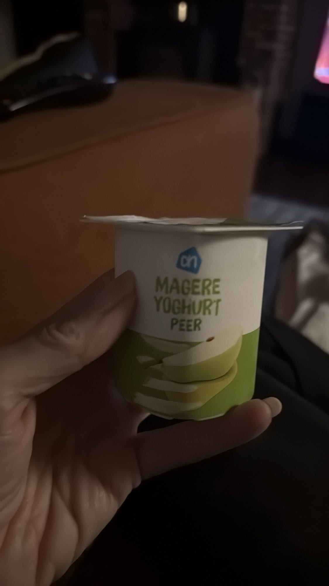Magere yoghurt peer