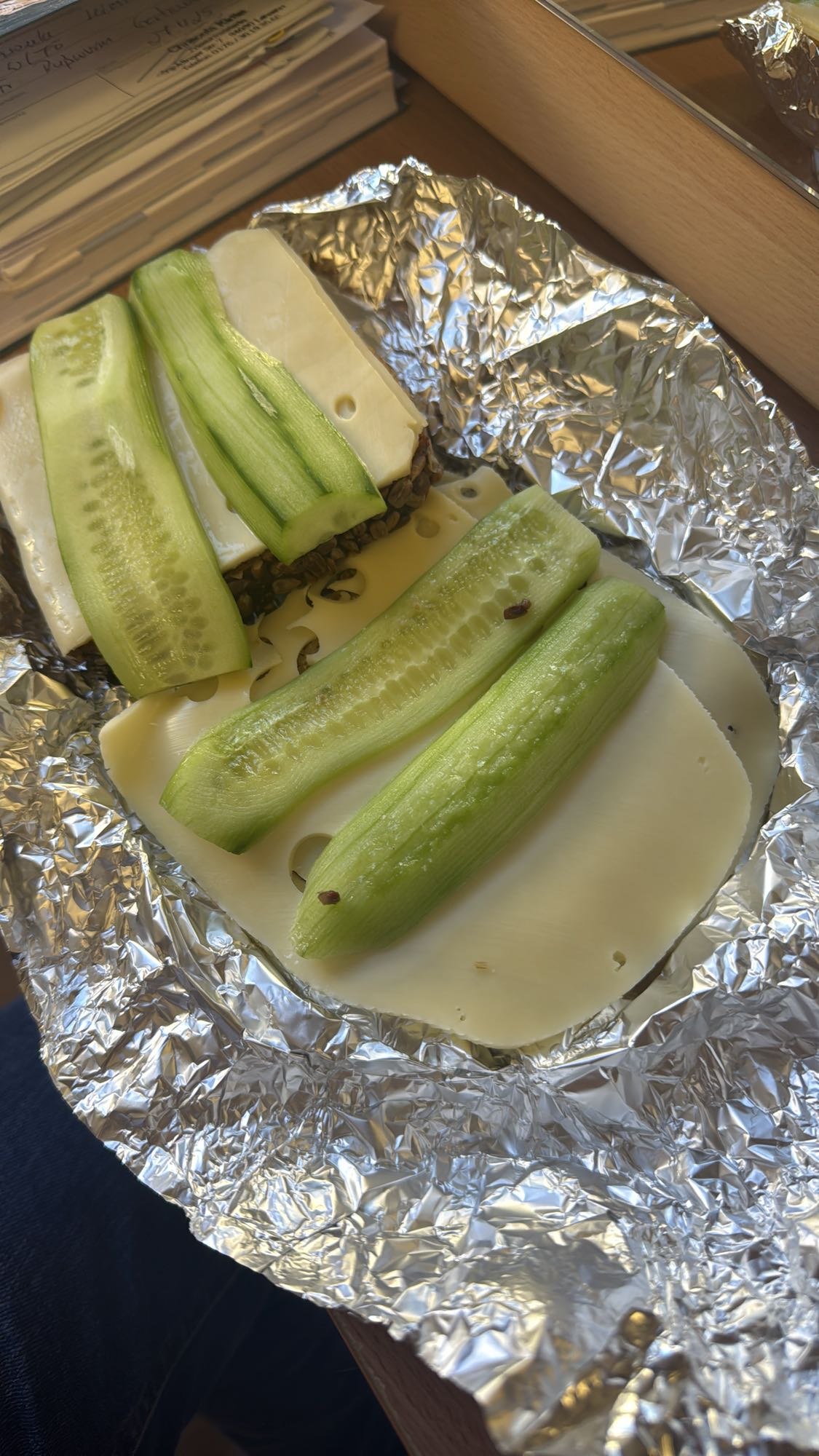 Käsebrot mit Gurke