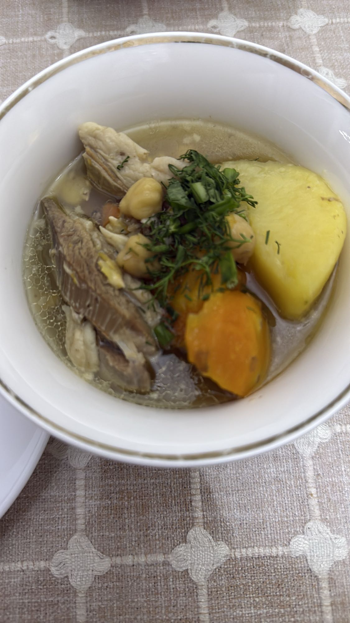 бульон с мясом и овощами