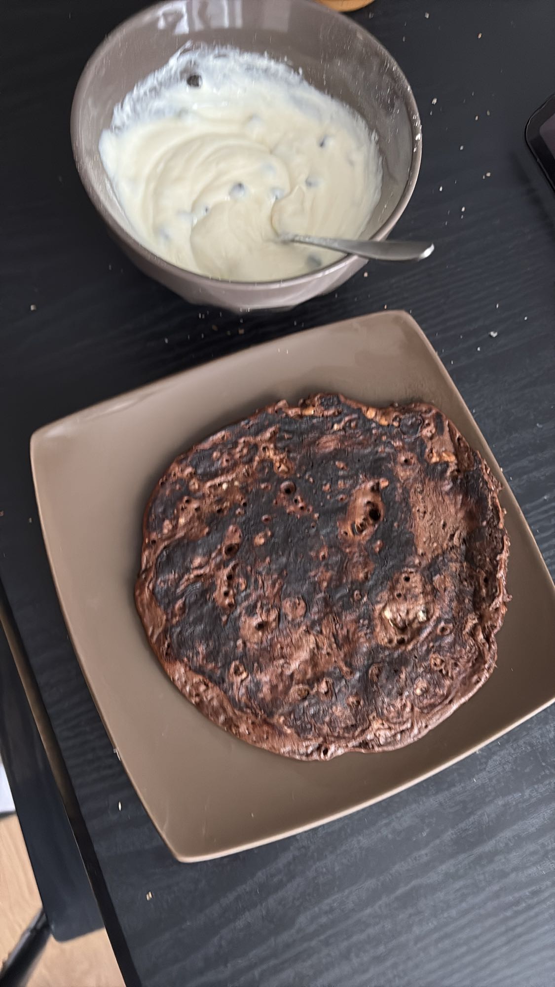 Pancake protéiné et yaourt