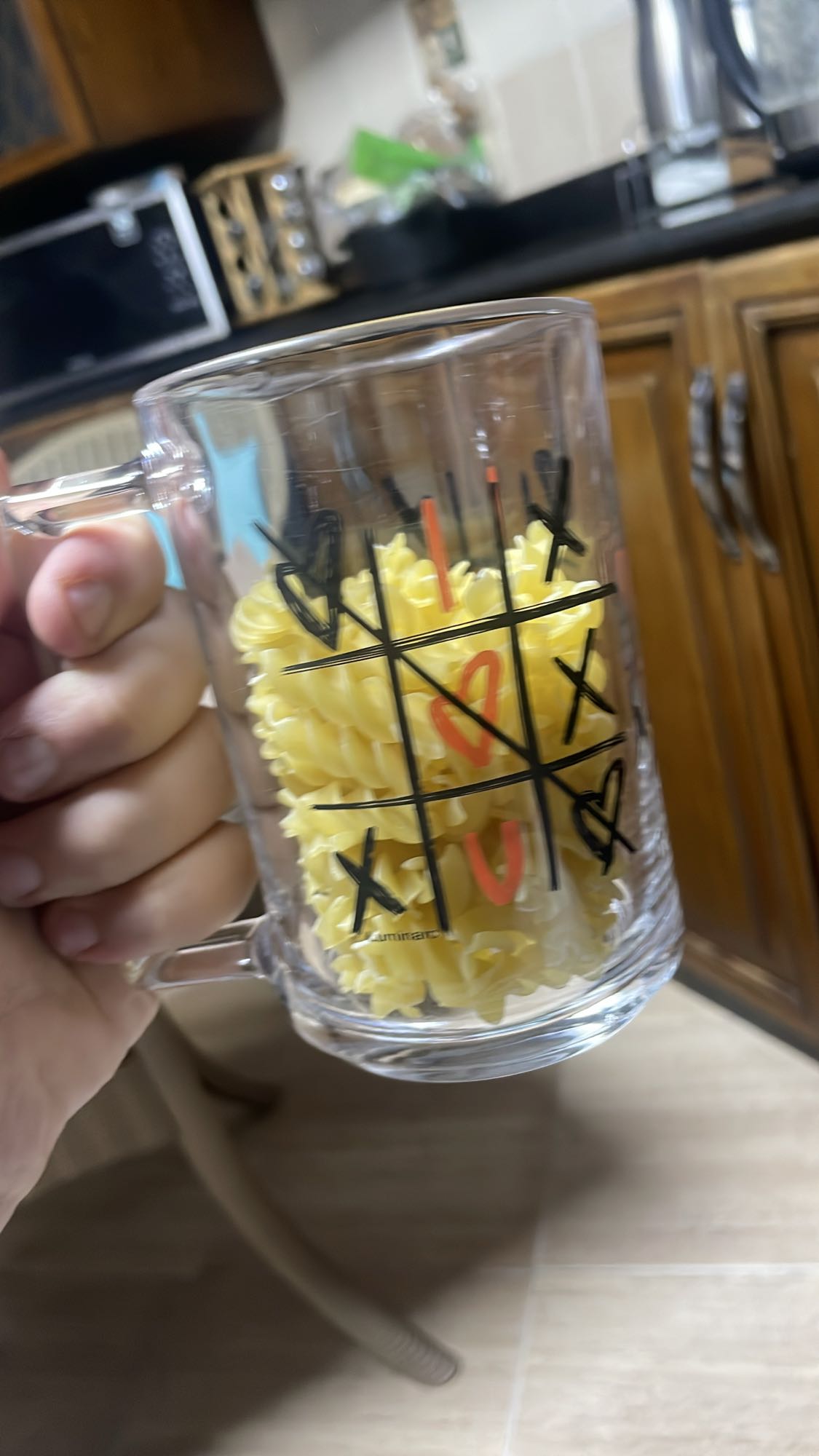 Plain pasta in mug