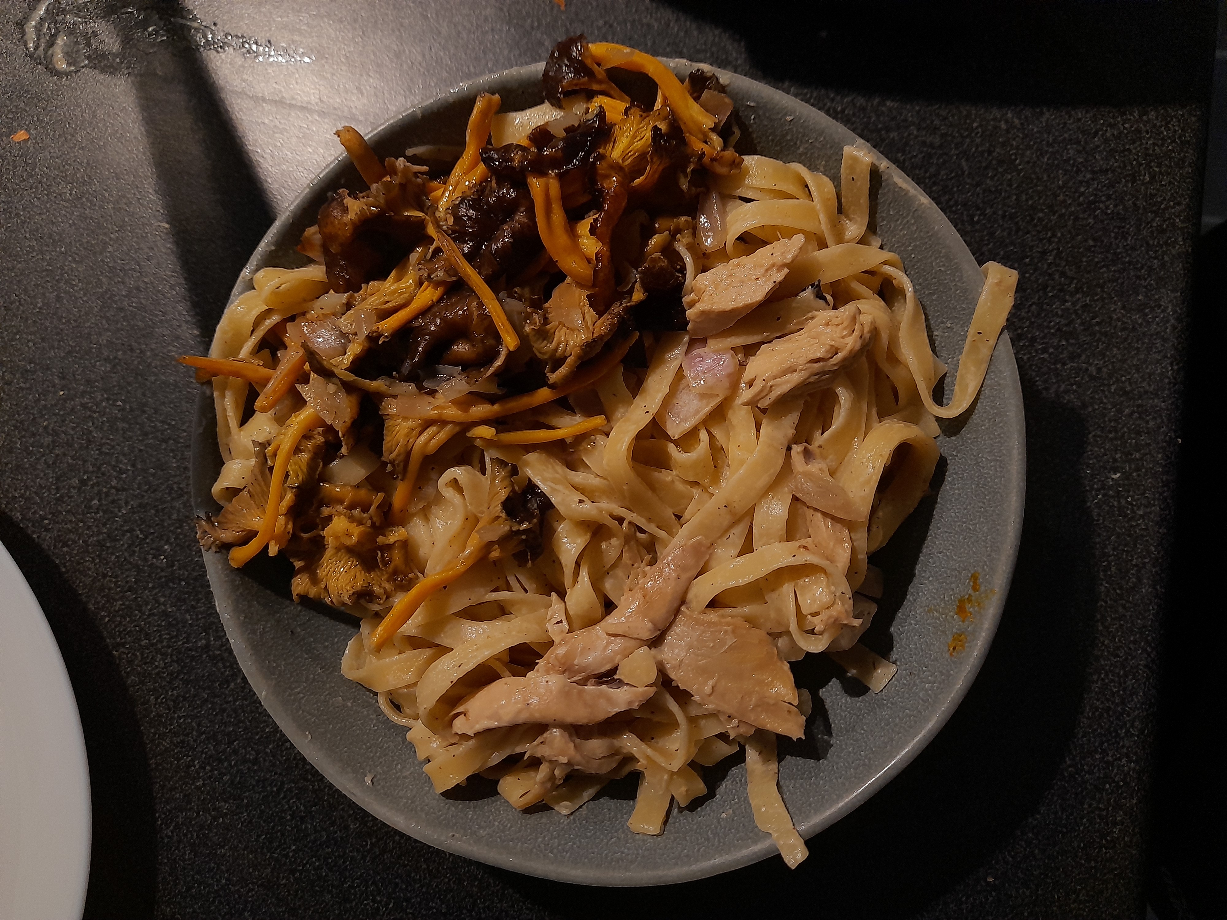 Tagliatelles poulet champignons