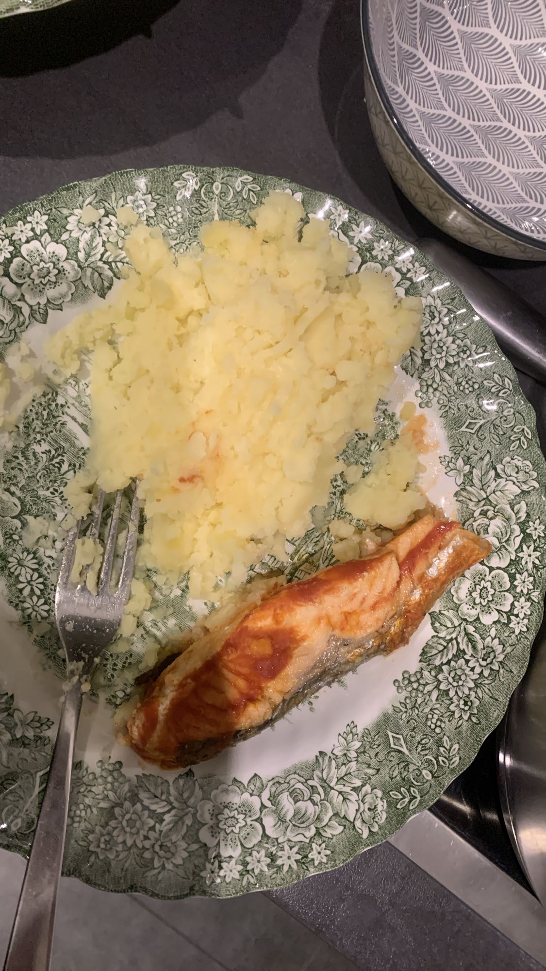 Zalm met aardappelpuree