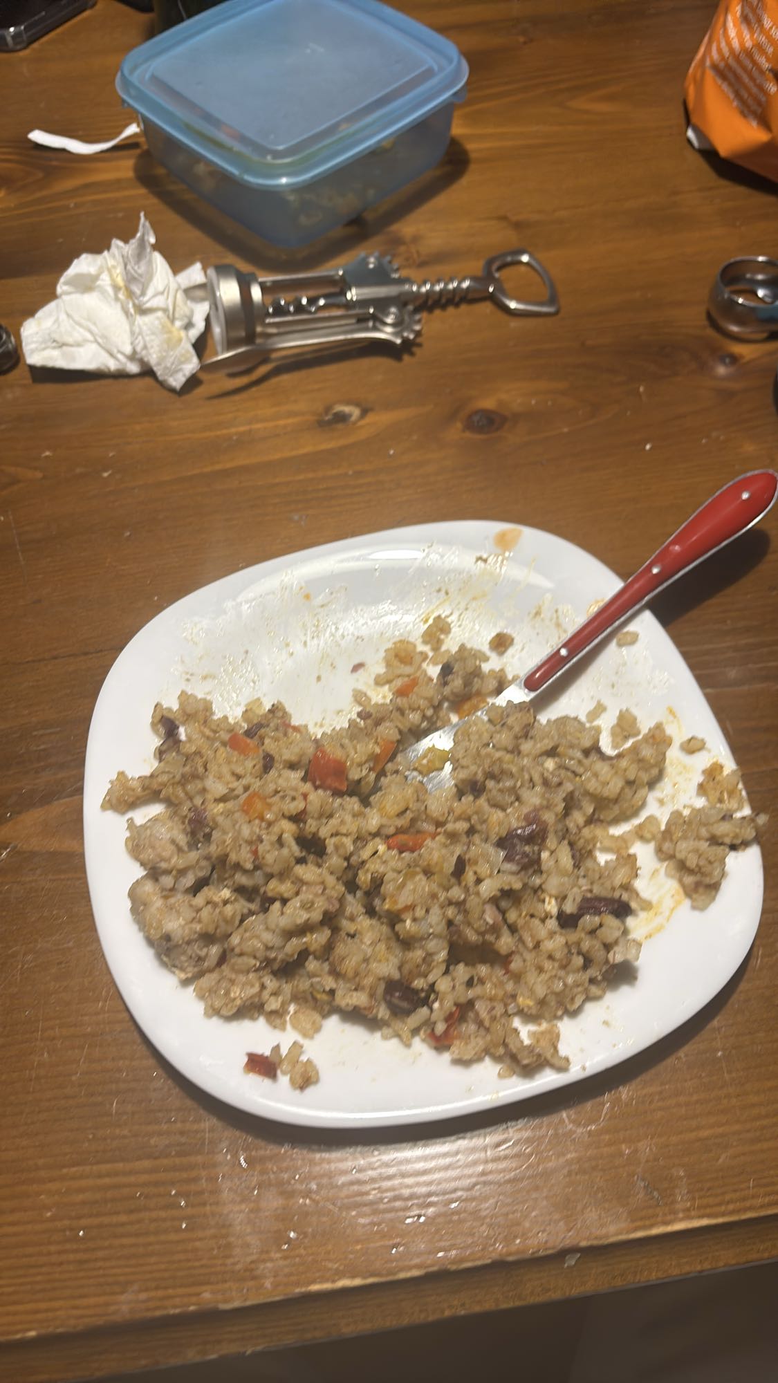 arroz con carne y frijoles