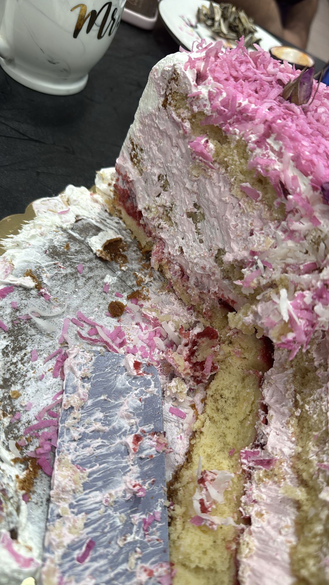 Pink Frosted Cake Slice