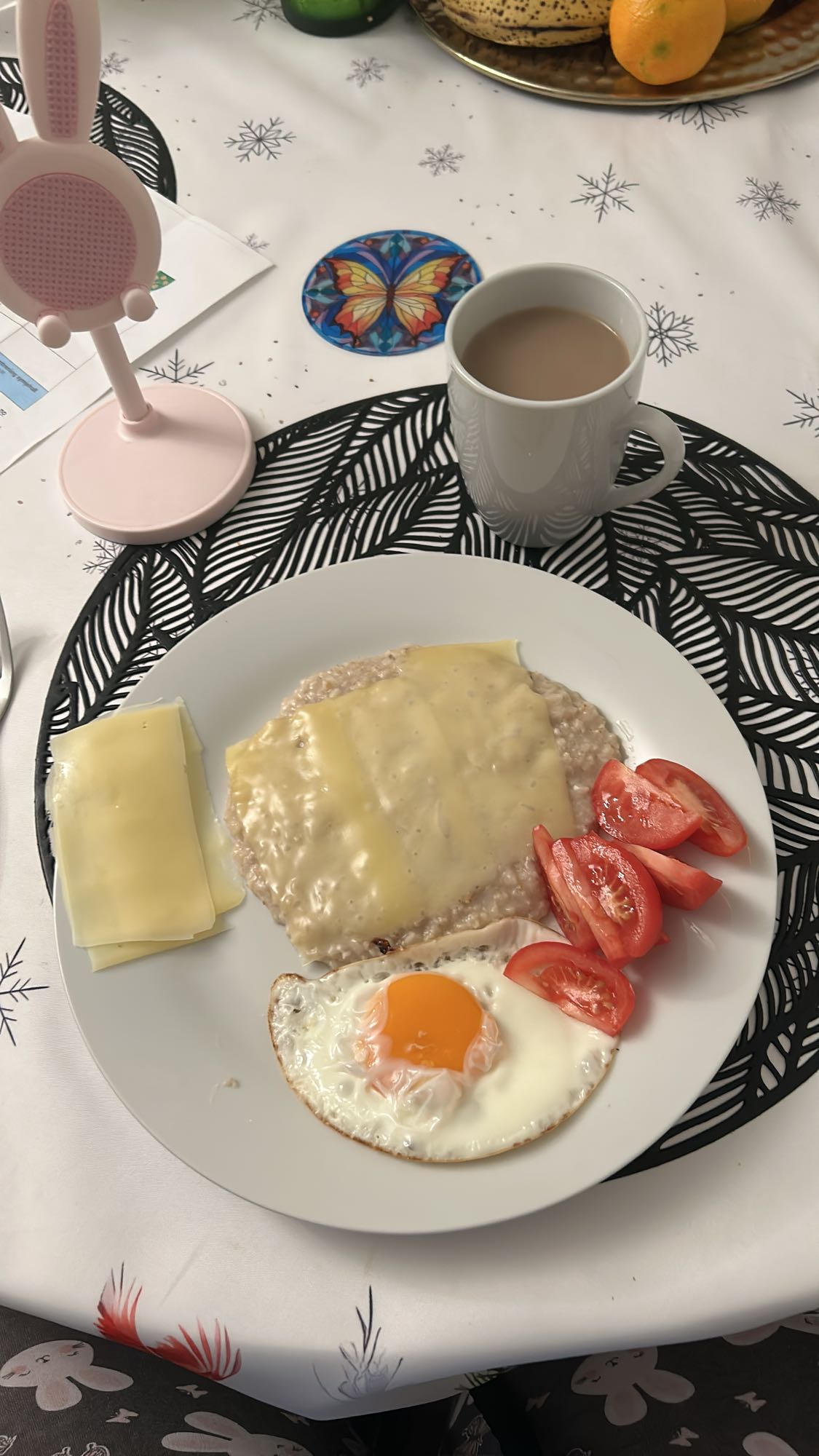 овсянка с яйцом и сыром