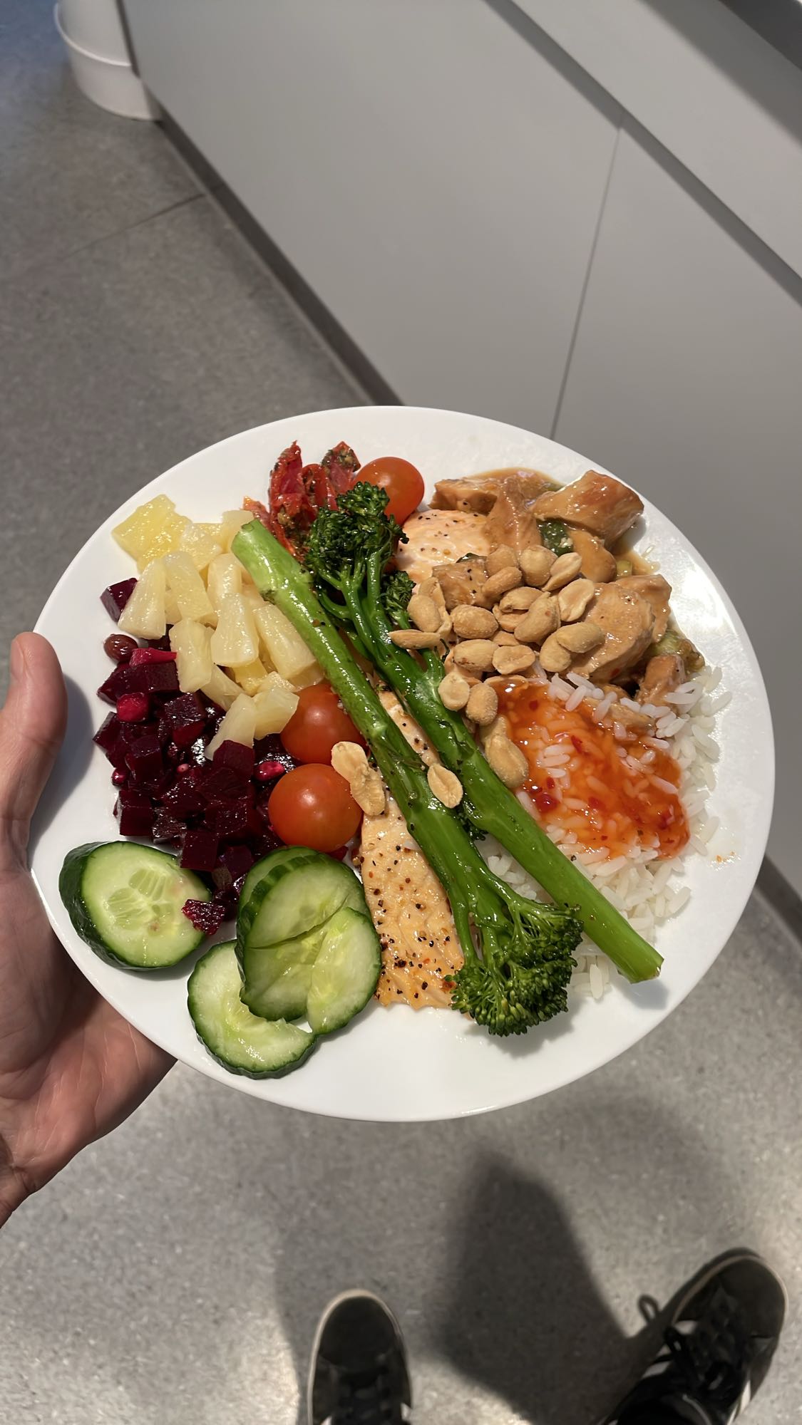 Lax med ris och grönsaker