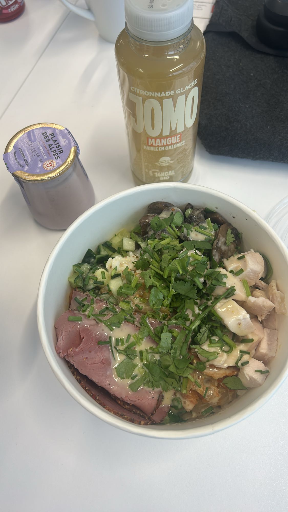 Bol poulet et boeuf, dessert