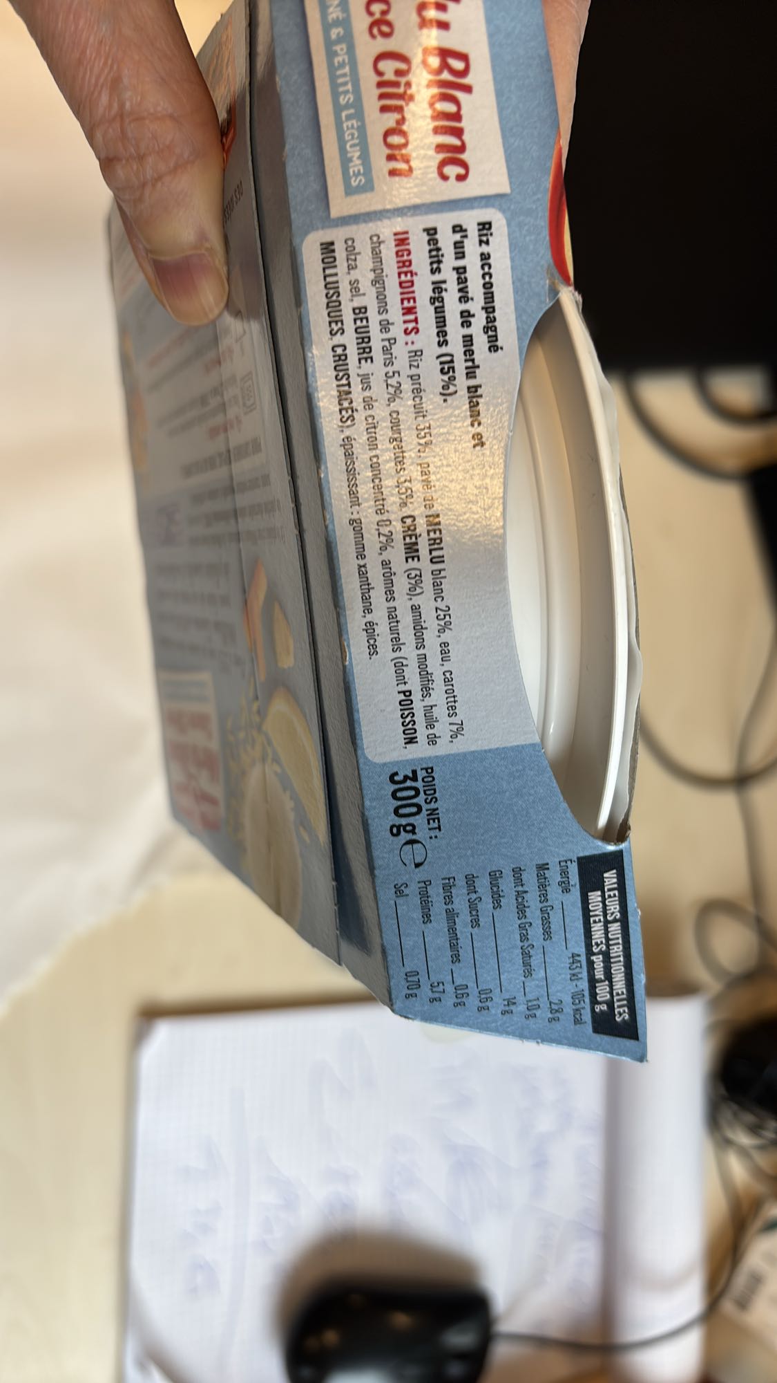 Merlu riz sauce citron