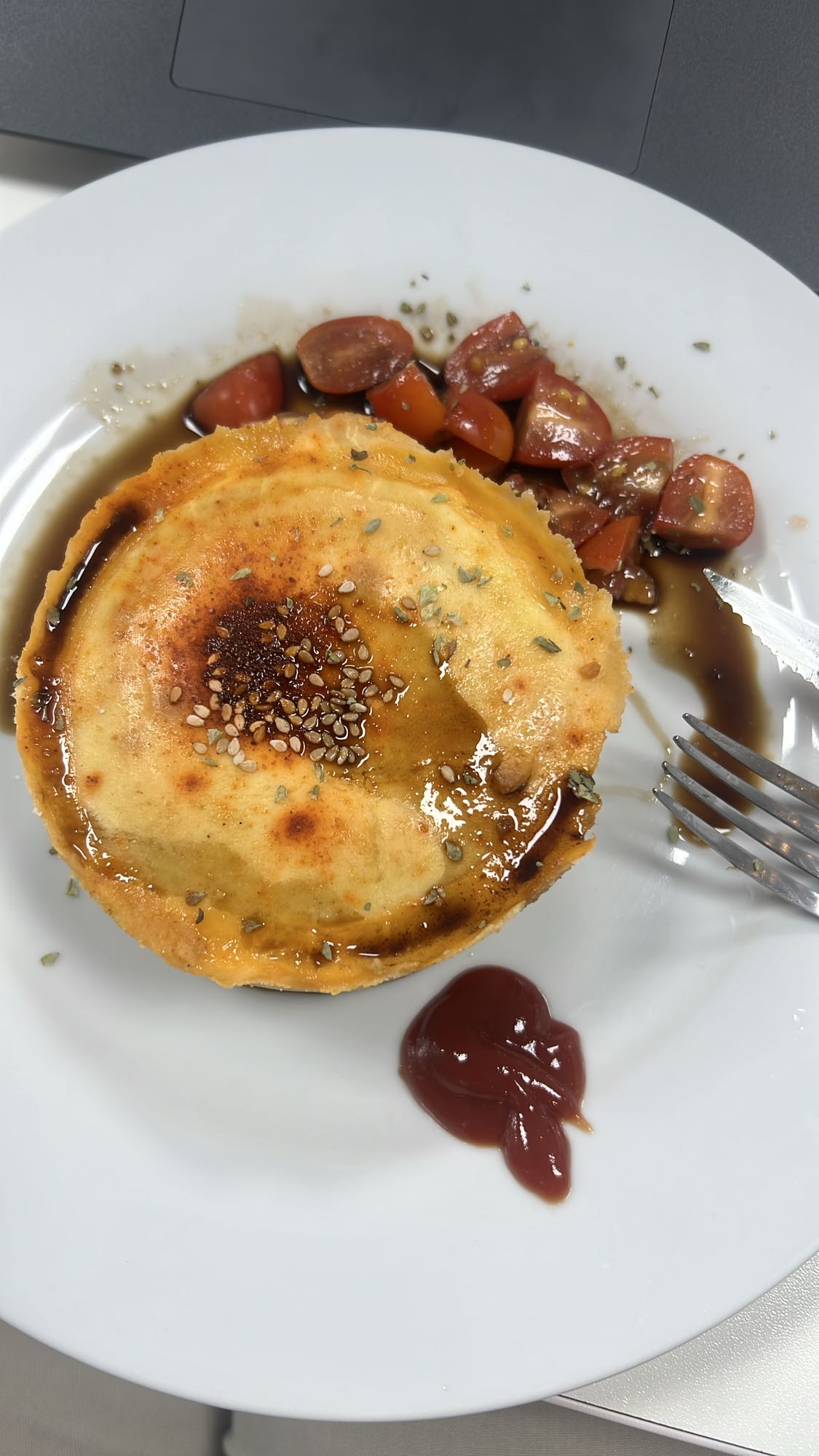 Savory pie with salad