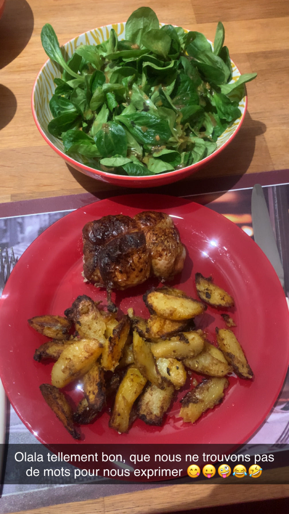 Poulet rôti et pommes