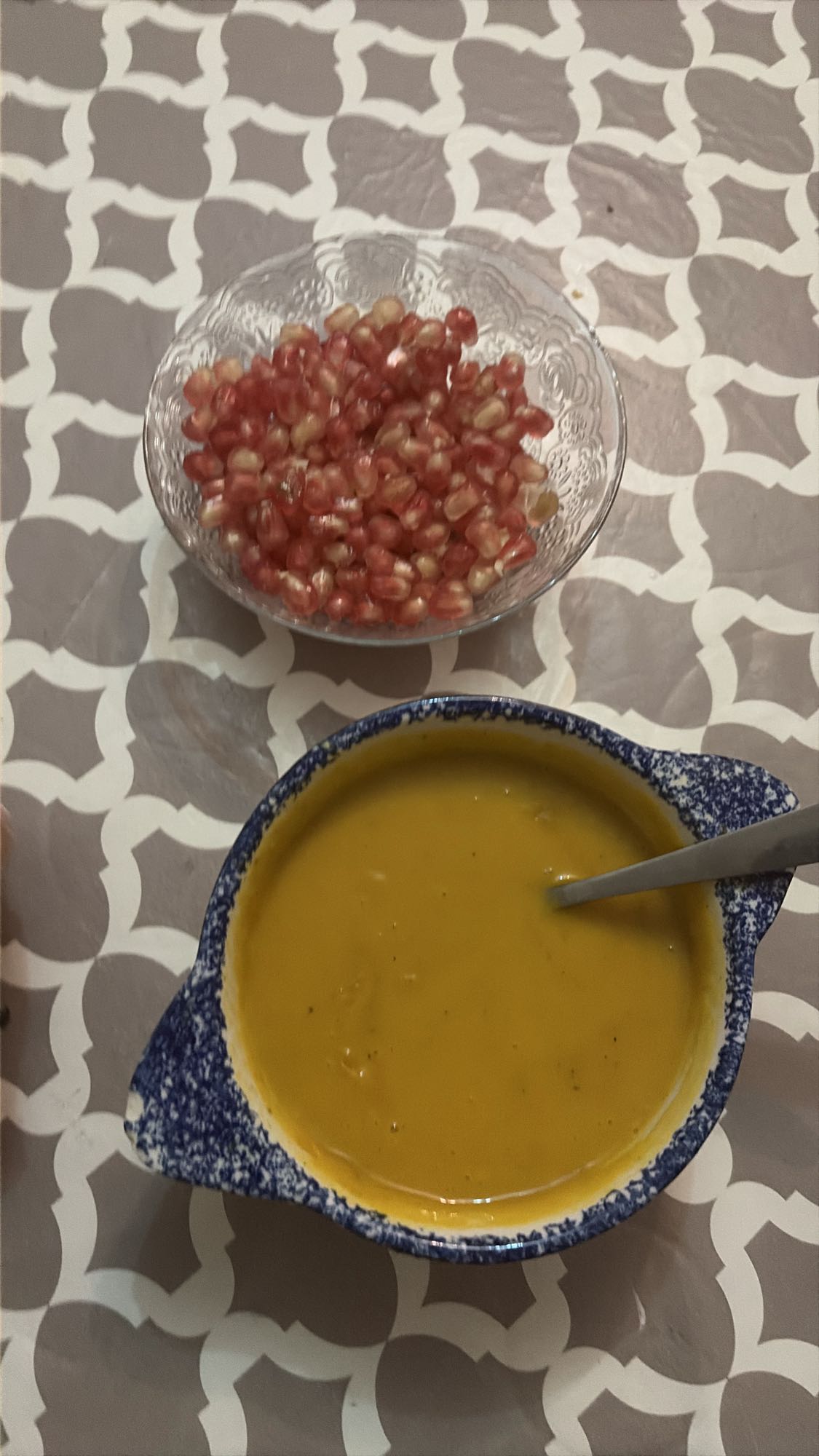 Soupe de potiron et grenade