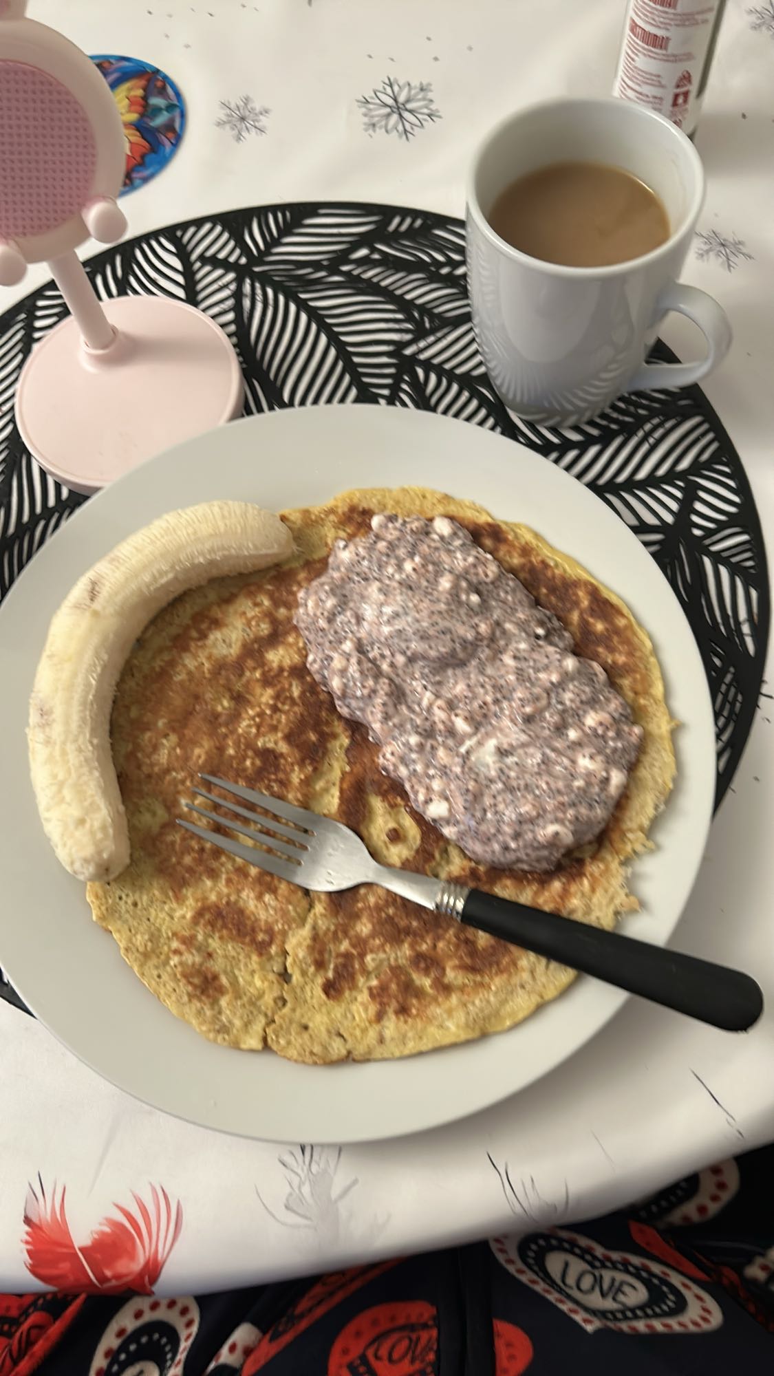 Банановый завтрак с творогом