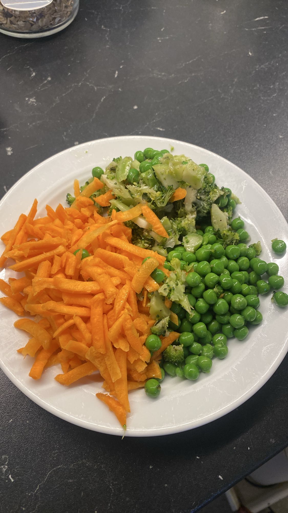 Grönsaksblandning tallrik