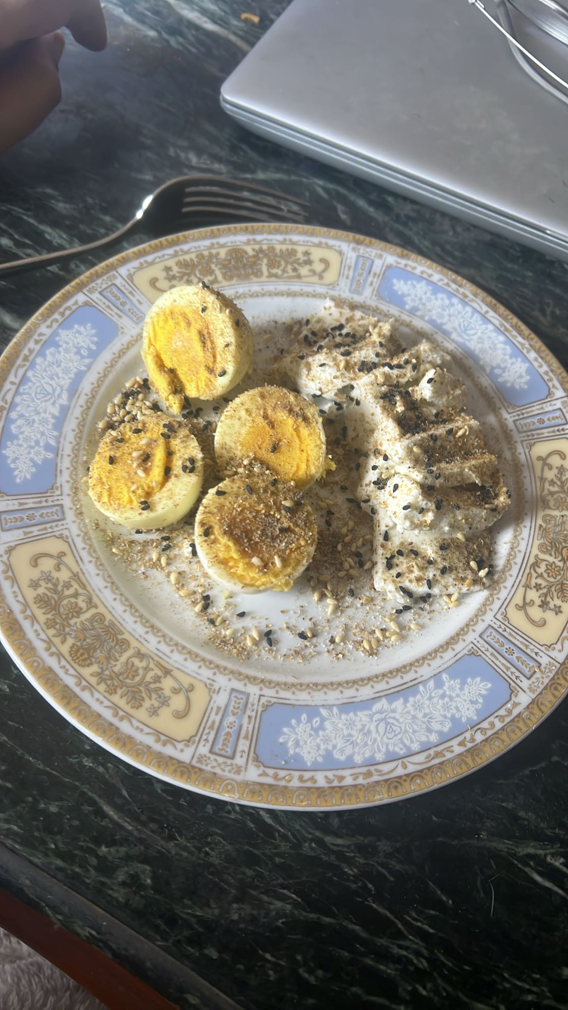Eggs with labneh & za'atar