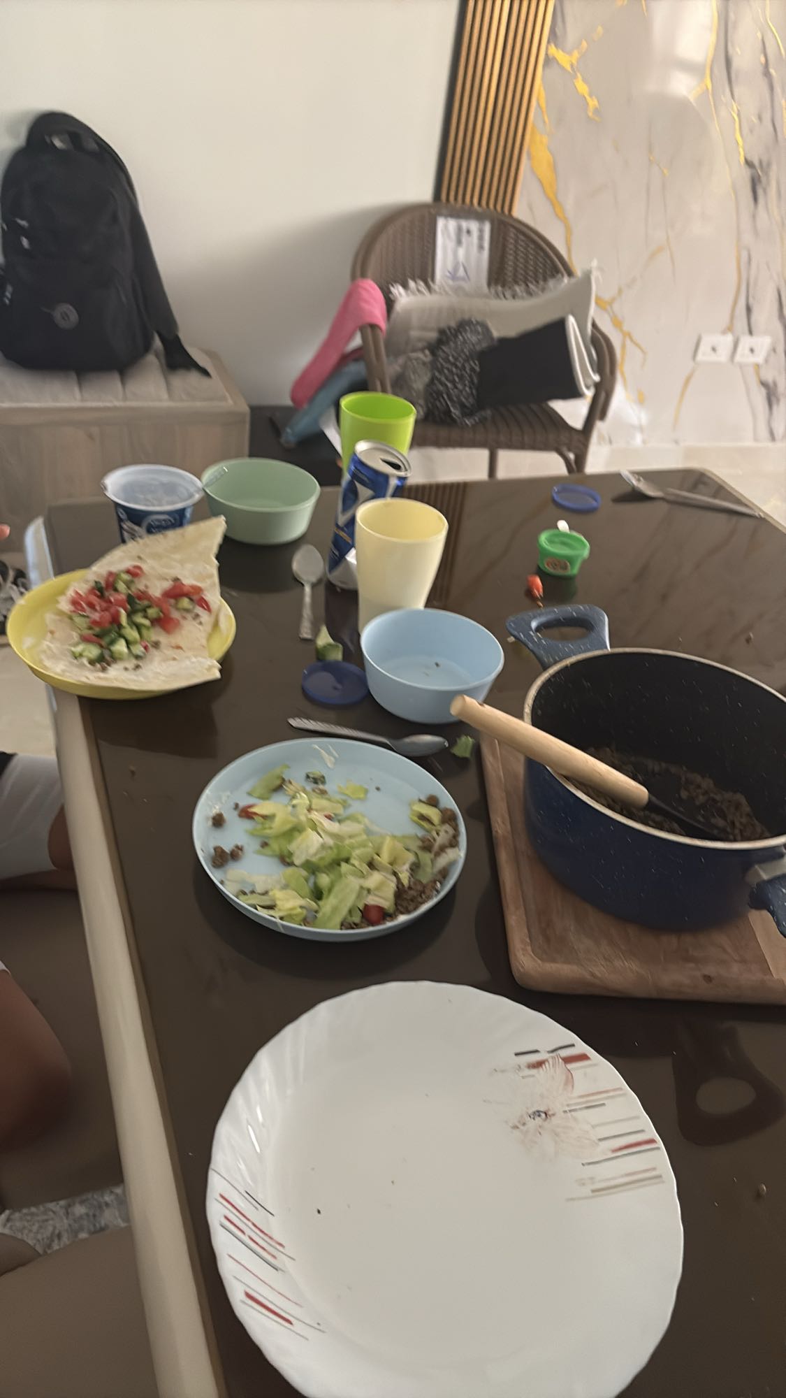 Tortillamåltid med köttfärs