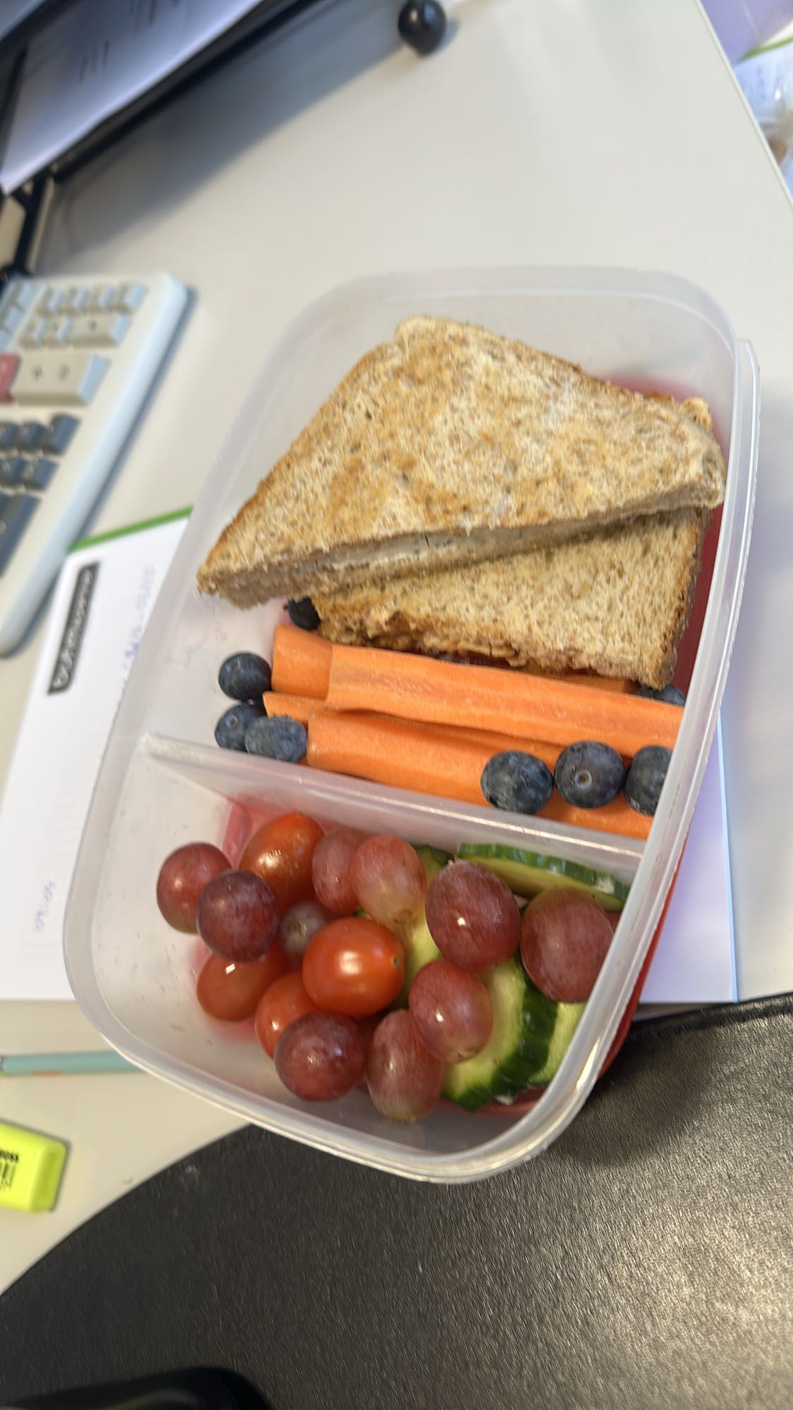 Lunchbox met sandwich