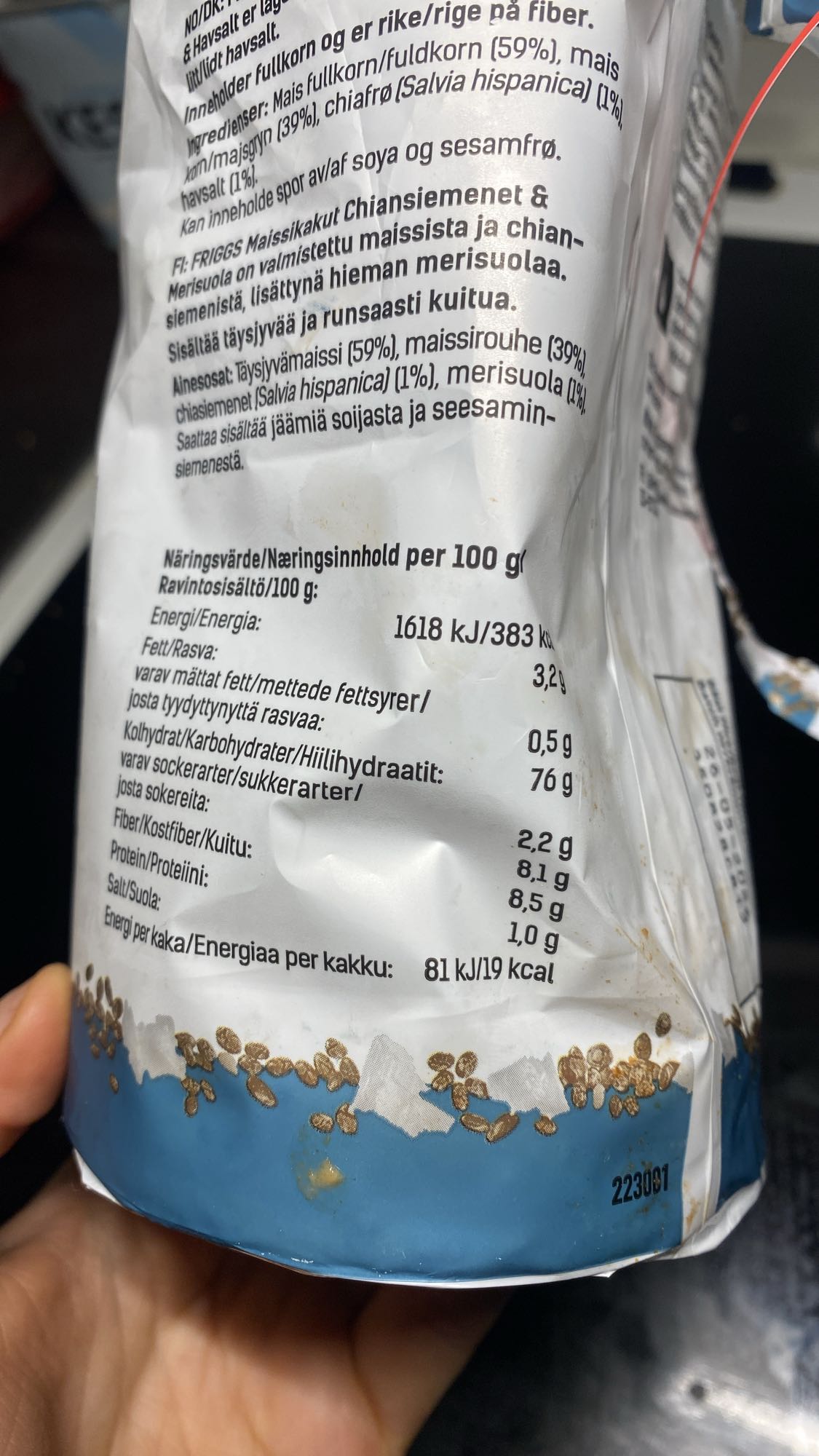 Majskakor med chia & havssalt