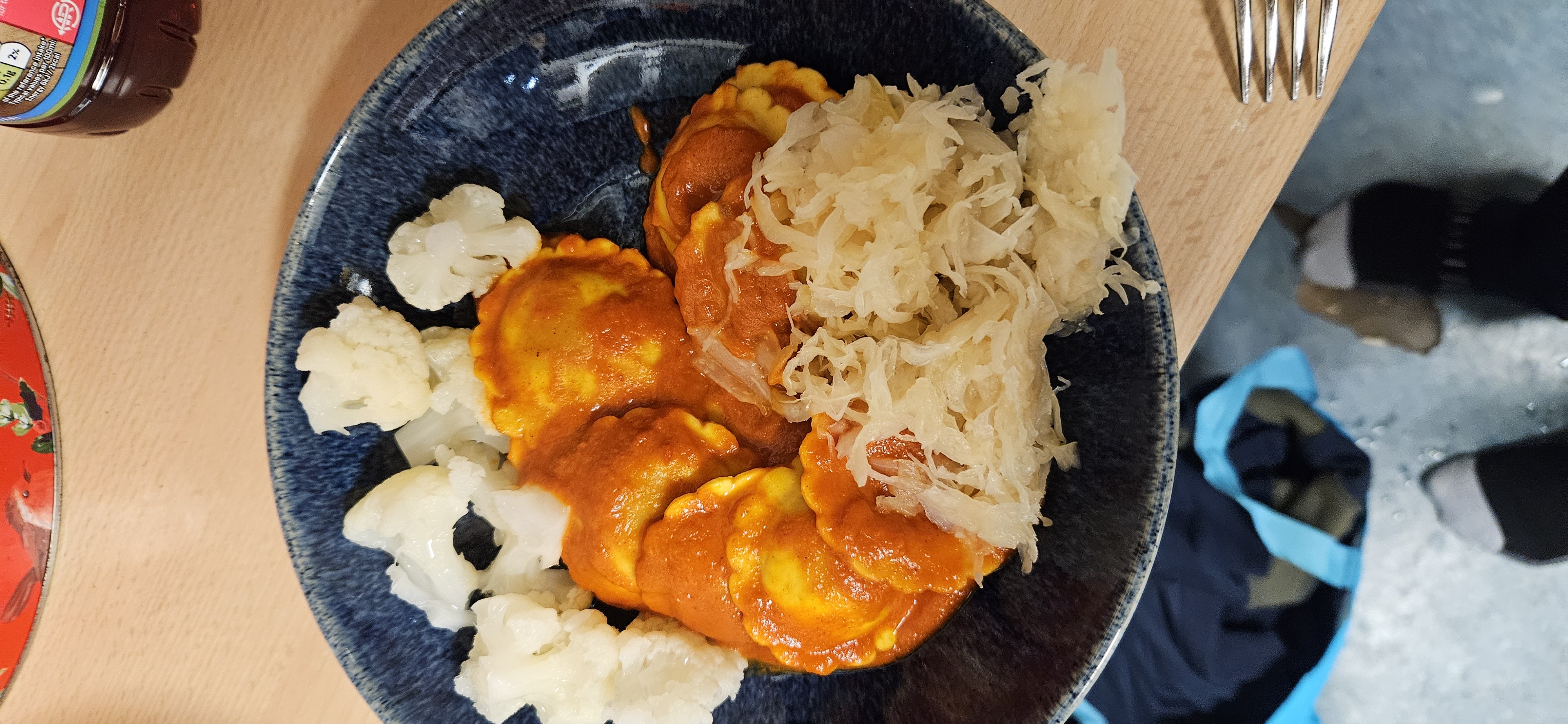 Ravioli with veggies