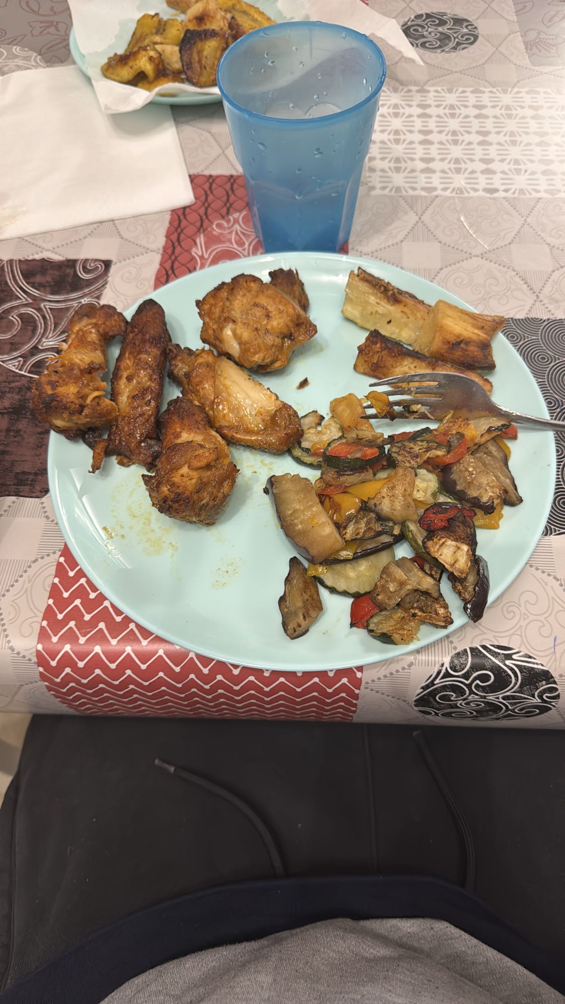 Pollo con vegetales asados