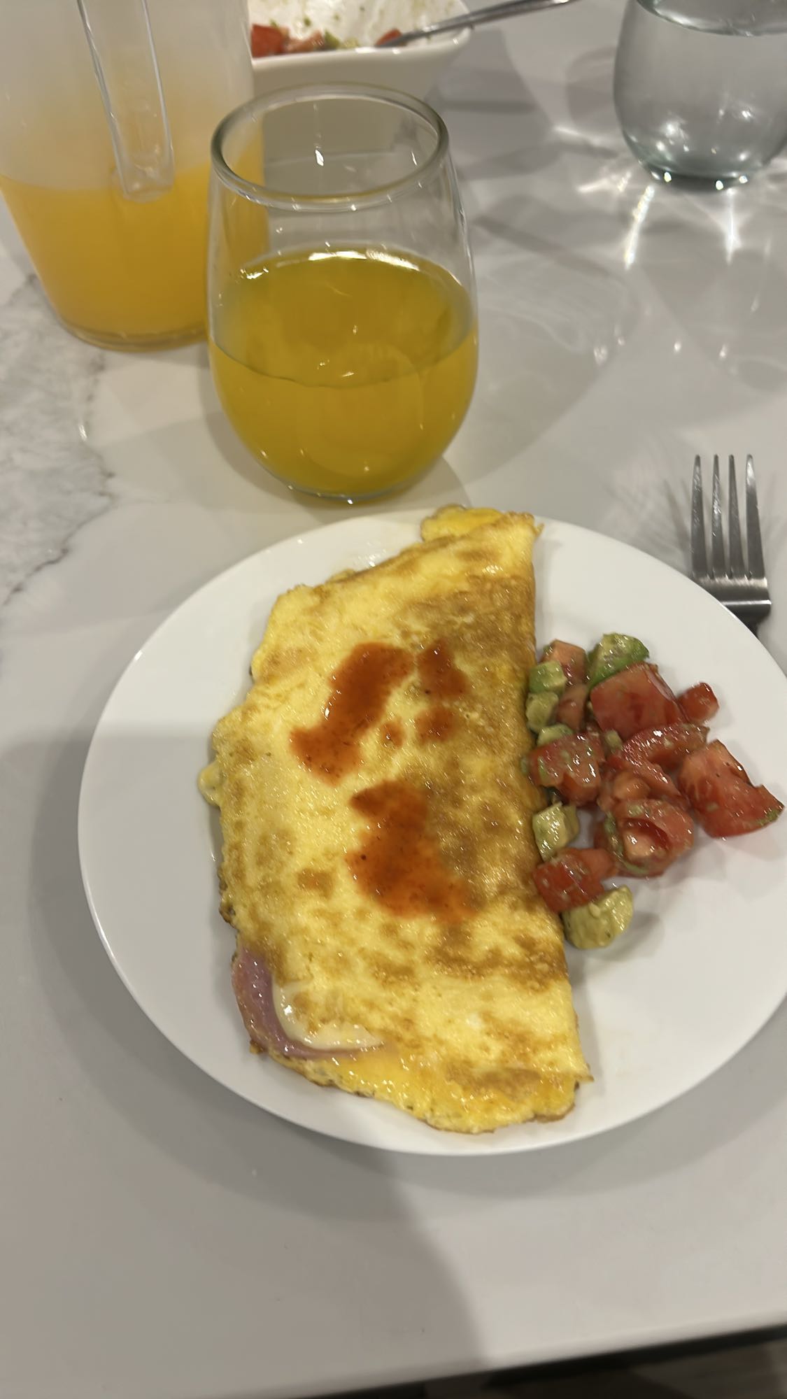 Omelette con ensalada
