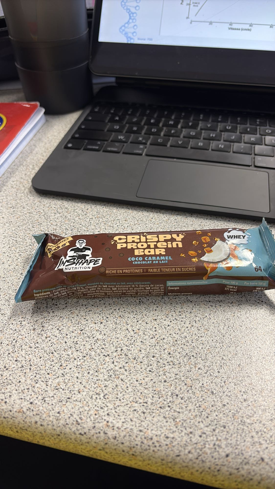 Barre protéinée coco caramel